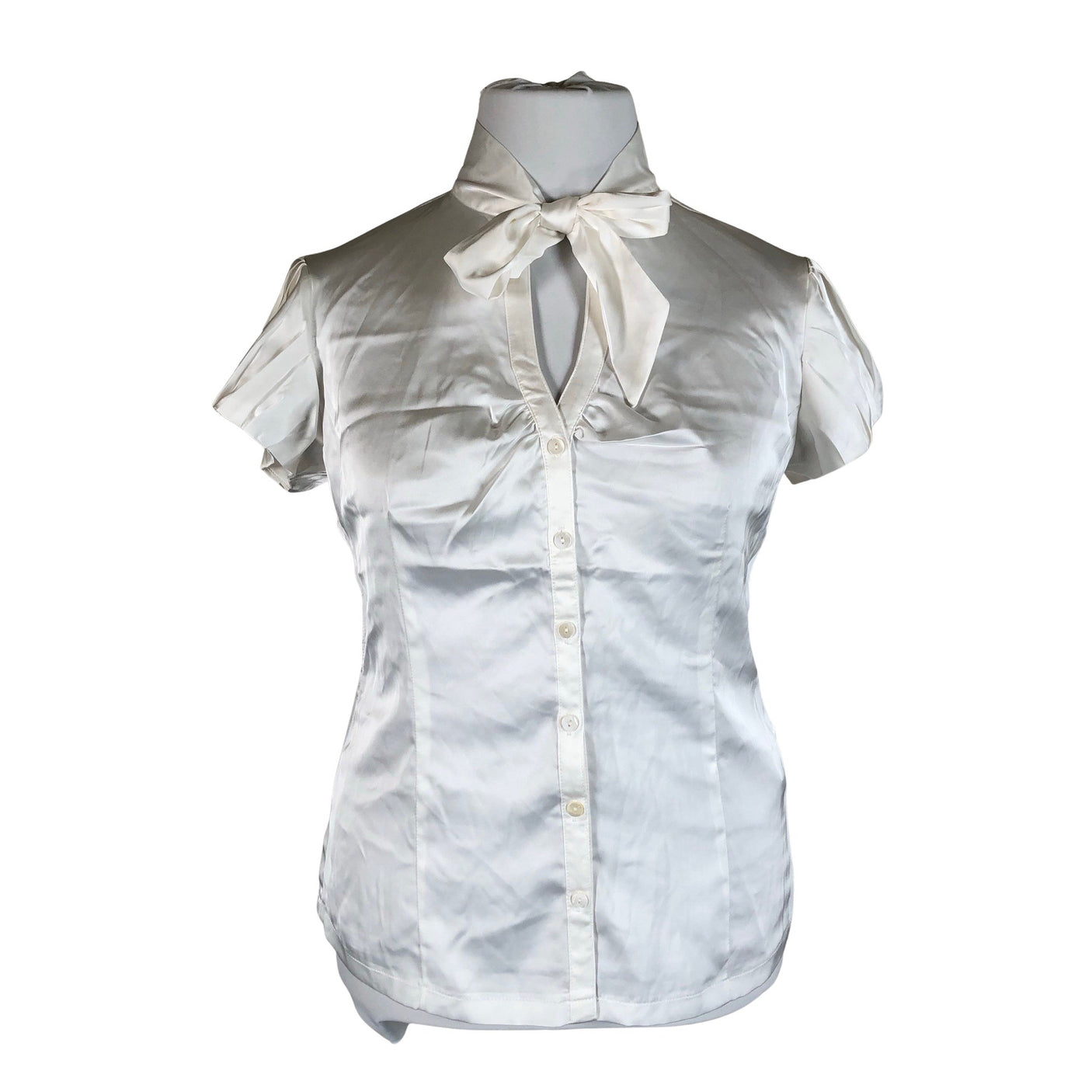 Unisex Avenue - Lühikeste käistega pluus, suurus 42 - Valge (1)