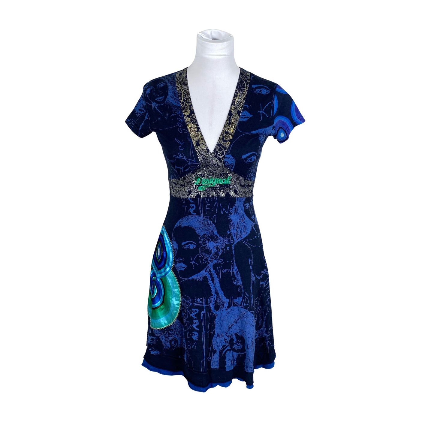Unisex Desigual - Trikotaažist kleit, suurus 38 - Sinine (1)
