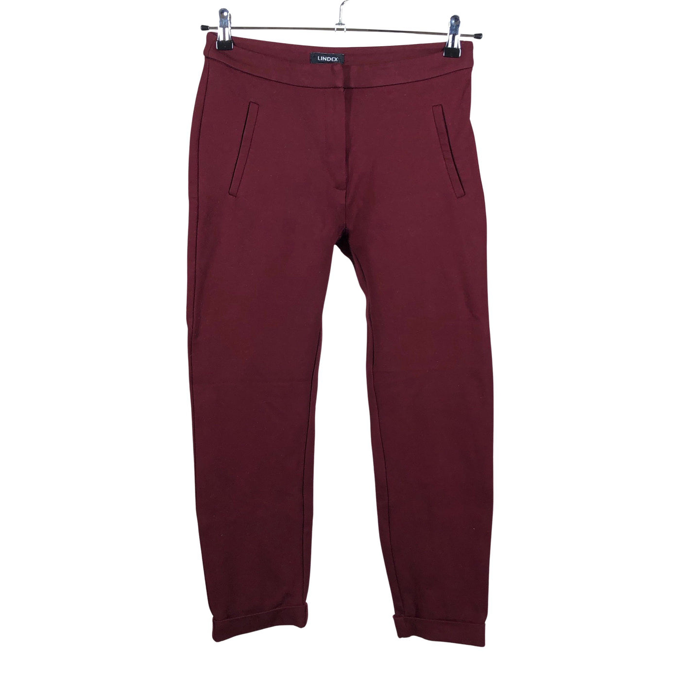 Unisex Lindex - Mittevenivad püksid, suurus 38 - Veinipunane (1)