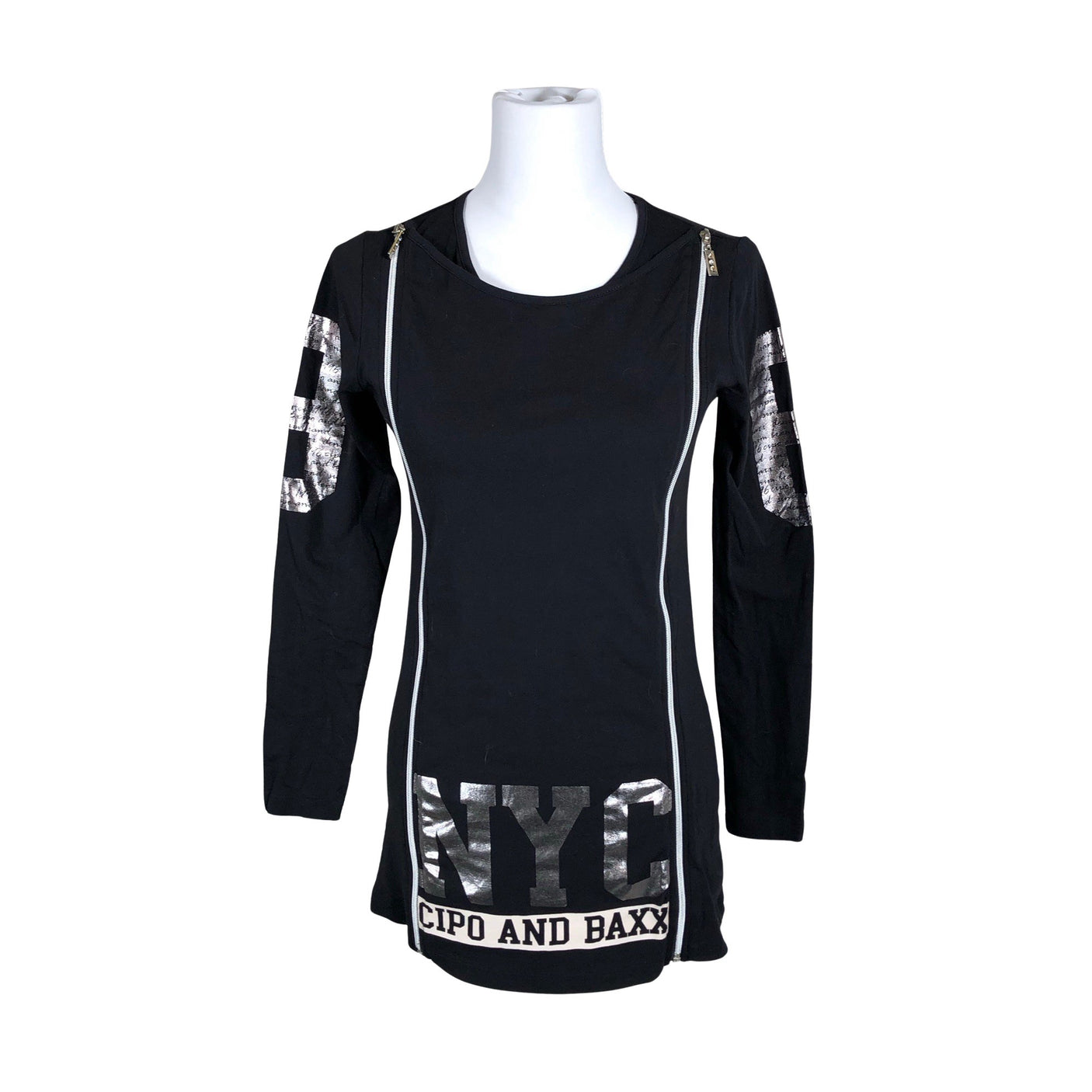 Unisex Cipo & Baxx - Trikotaažist pluus, suurus 36 - Must (1)