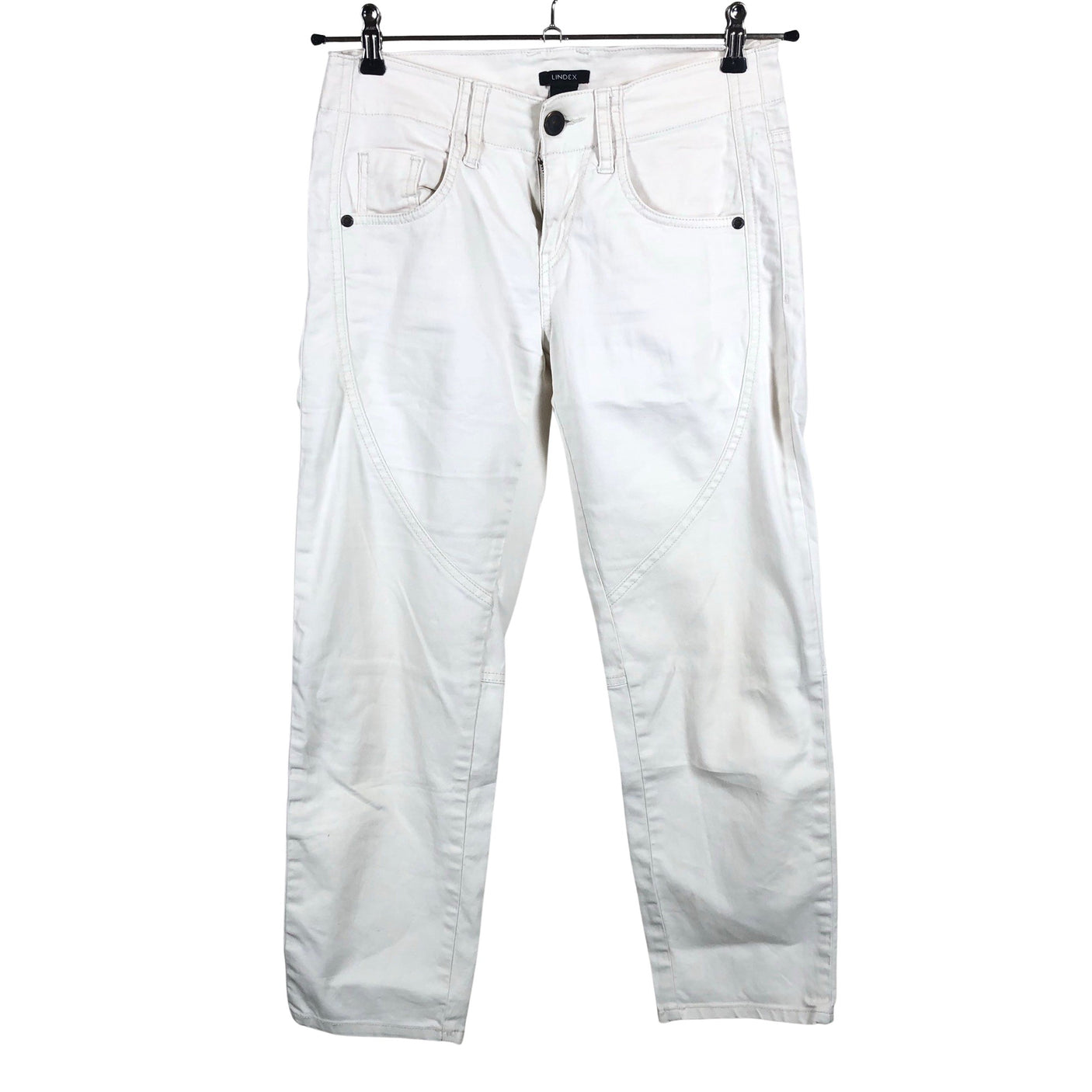Unisex Lindex - Mittevenivad püksid, suurus 36 - Valge (1)