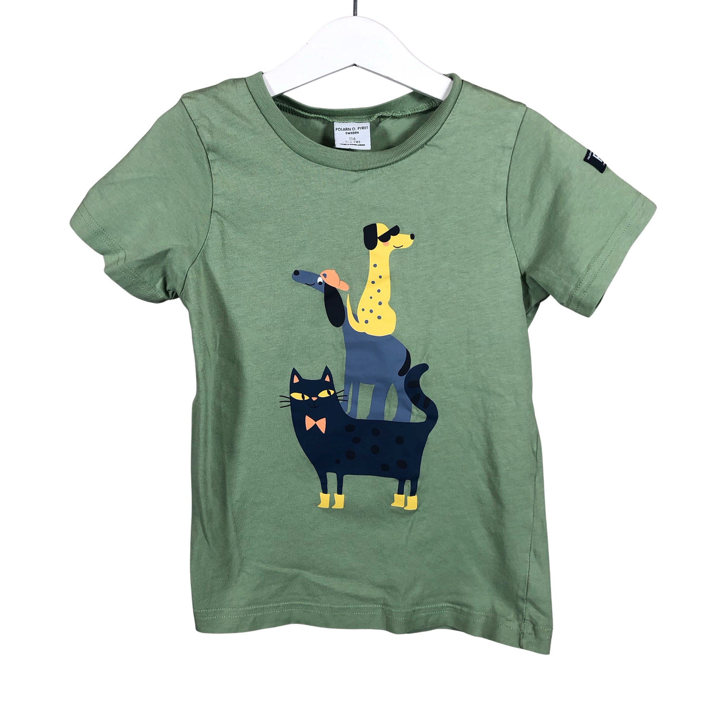 Unisex Polarn O. Pyret - T-särk, suurus 110 - 116 - Roheline (1)