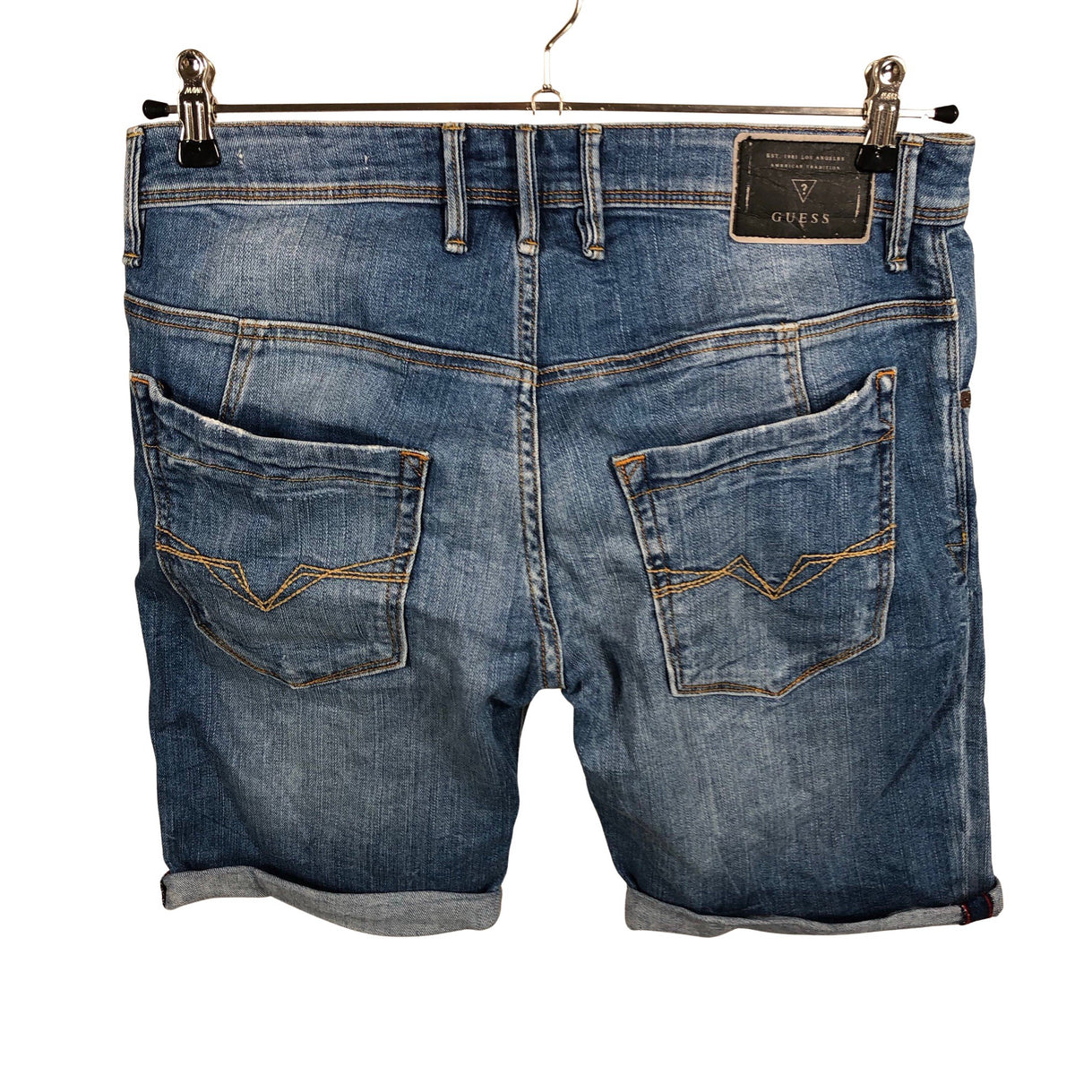 Unisex Guess - Teksast lühikesed püksid, suurus W29 - Helesinine (2)