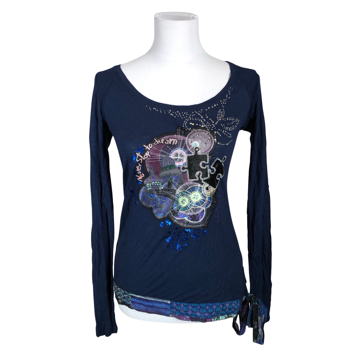 Unisex Desigual - Trikotaažist pluus, suurus 36 - Sinine (1)