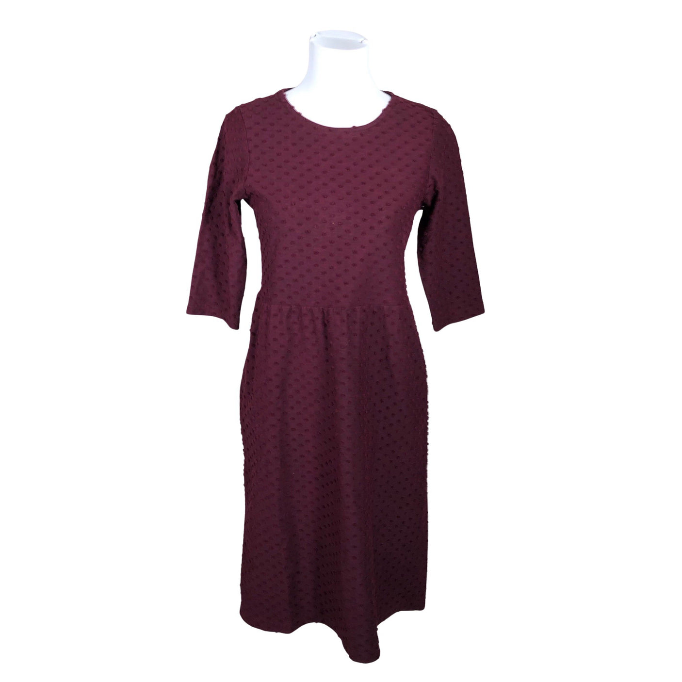 Unisex Aarrelabel - Trikotaažist kleit, suurus 36 - Veinipunane (1)