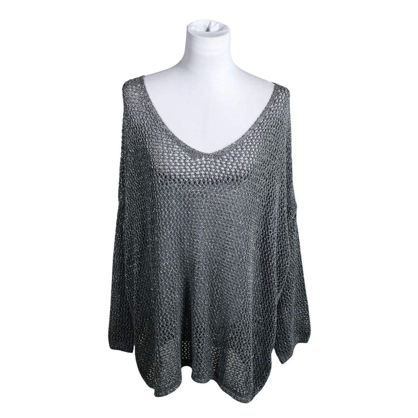 Unisex Bohemiana - Kootud tuunika, suurus 40 - Hõbe (1)