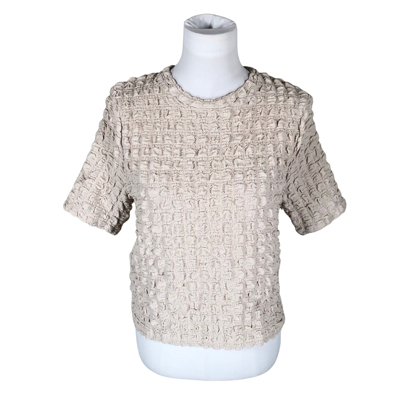 Unisex Lindex - Lühikeste käistega pluus, suurus 40 - Beige (1)