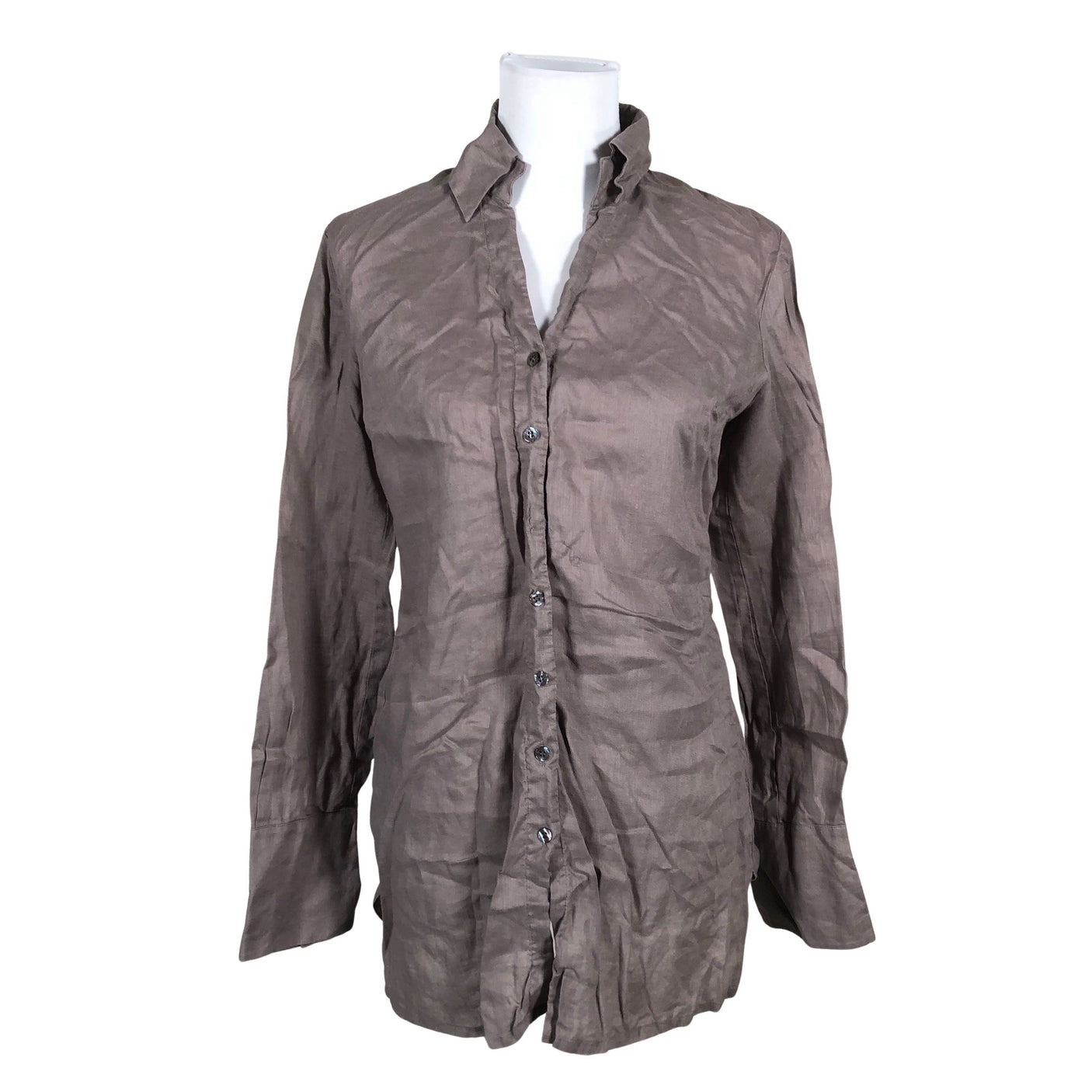 Unisex Repeat - Collared shirt, size 36 - Brown