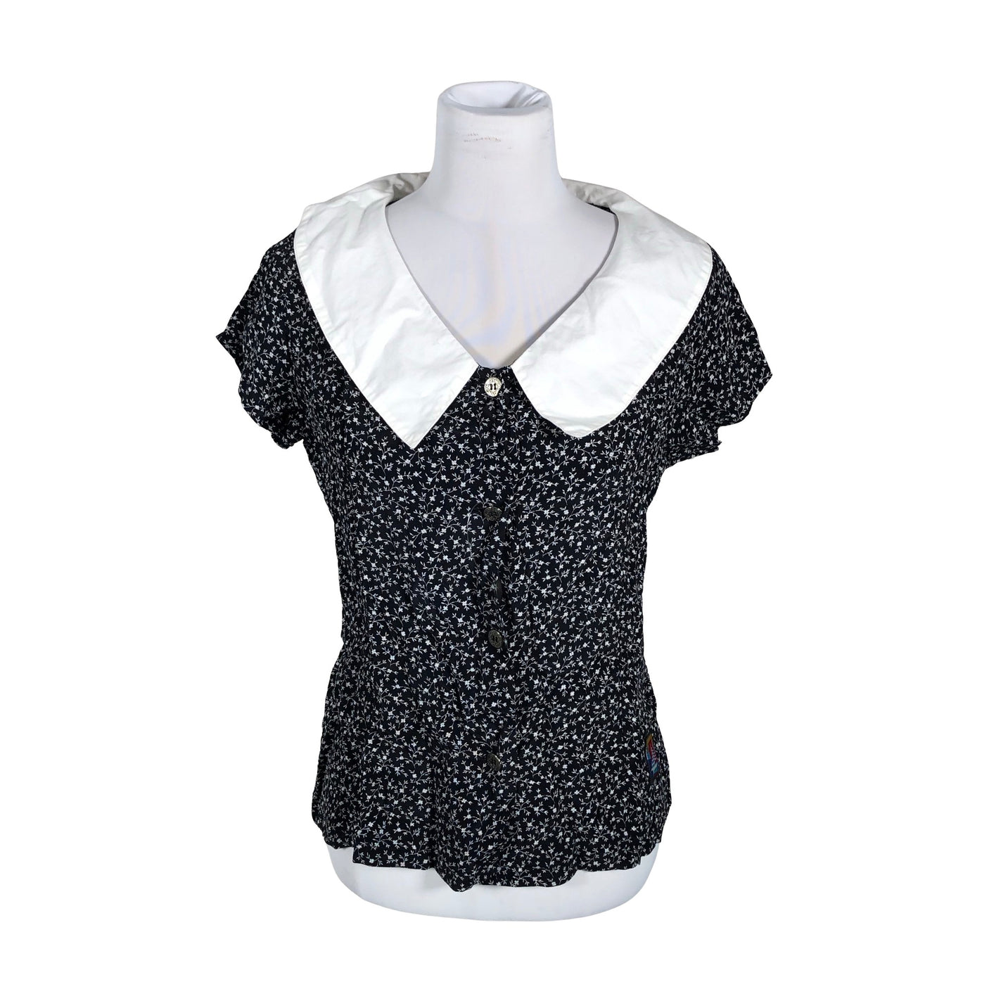 Unisex Rabalder - Lühikeste käistega pluus, suurus 40 - Must (1)