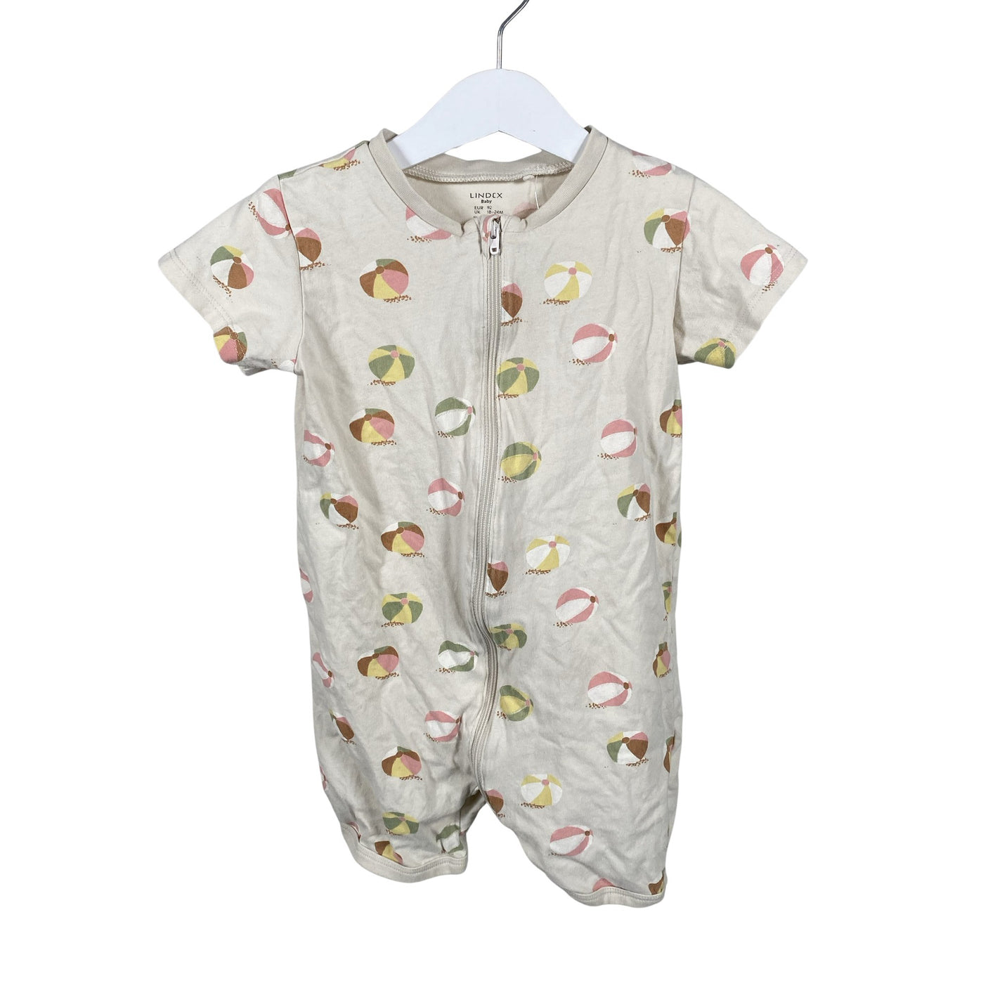 Unisex Lindex - Lühike pükskostüüm, suurus 86 - 92 - Looduslik valge (1)