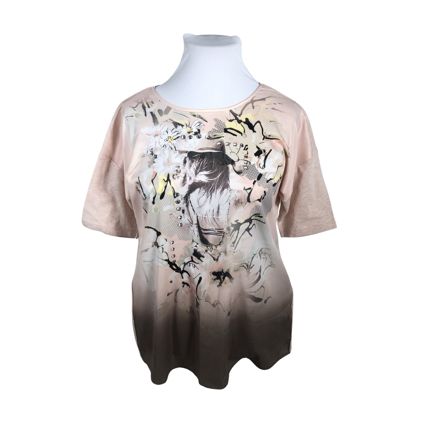 Unisex Gerry Weber - Lühikeste käistega pluus, suurus 44 - Heleroosa (1)