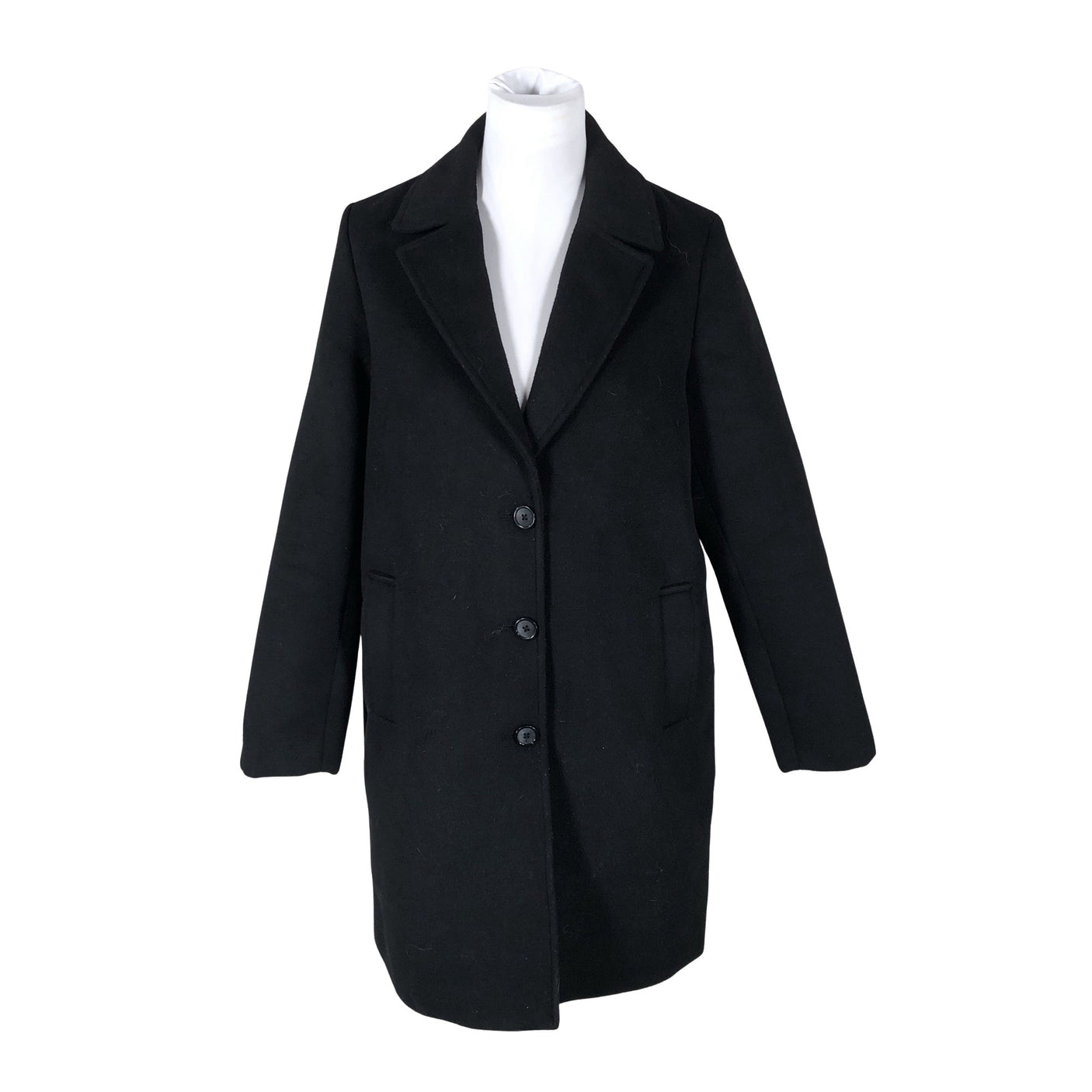 Unisex Tom Tailor - Villane mantel, suurus 38 - Must (1)