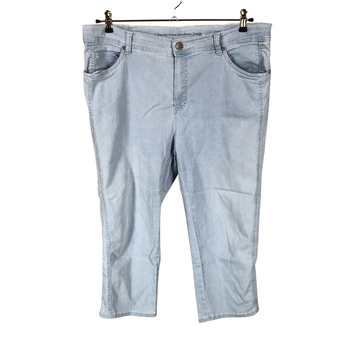 Unisex Anna Montana - Teksast poolpikad püksid, suurus 46 - Helesinine (1)