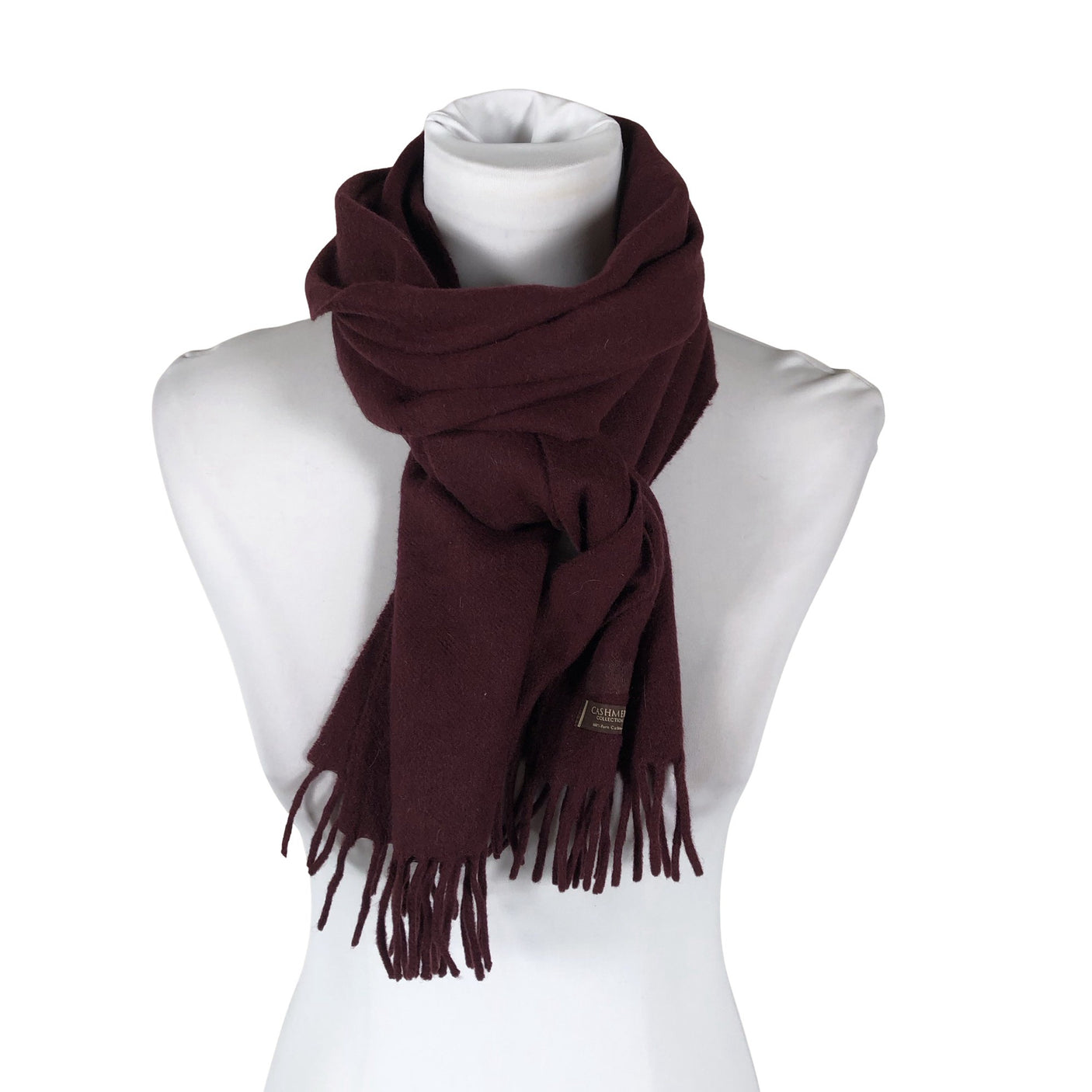 Unisex Cashmere - Õhuke sall, suurus One size - Veinipunane (1)