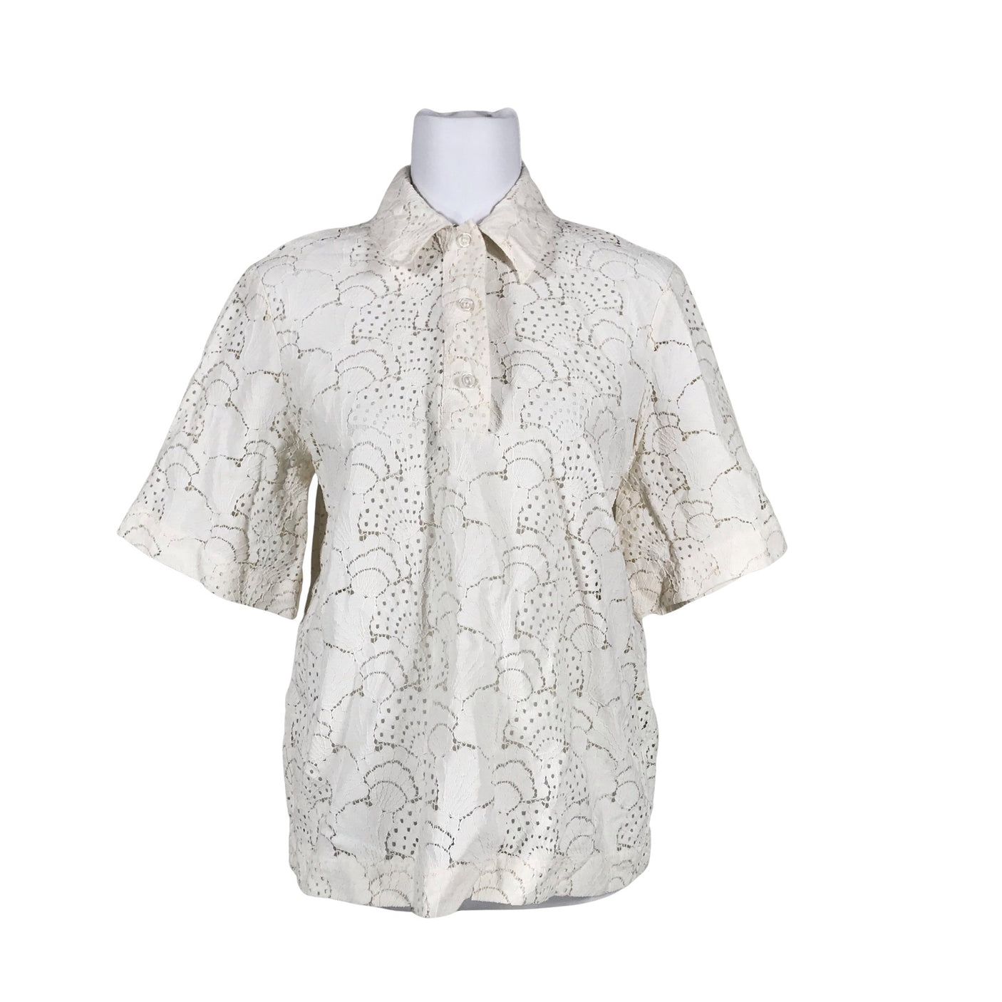 Unisex Samsoe&Samsoe - Lühikeste käistega pluus, suurus 34 - Valge (1)