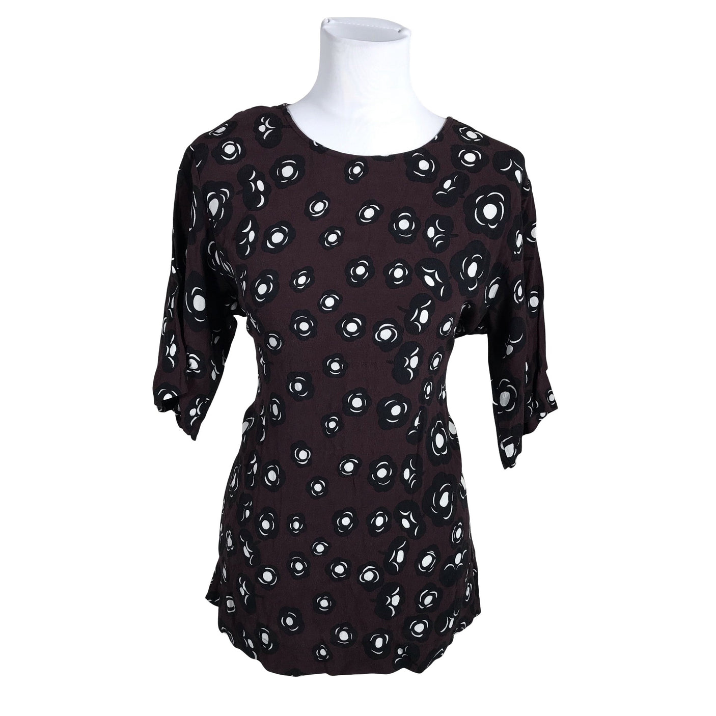 Unisex Marimekko - Lühikeste käistega pluus, suurus 36 - Veinipunane (1)