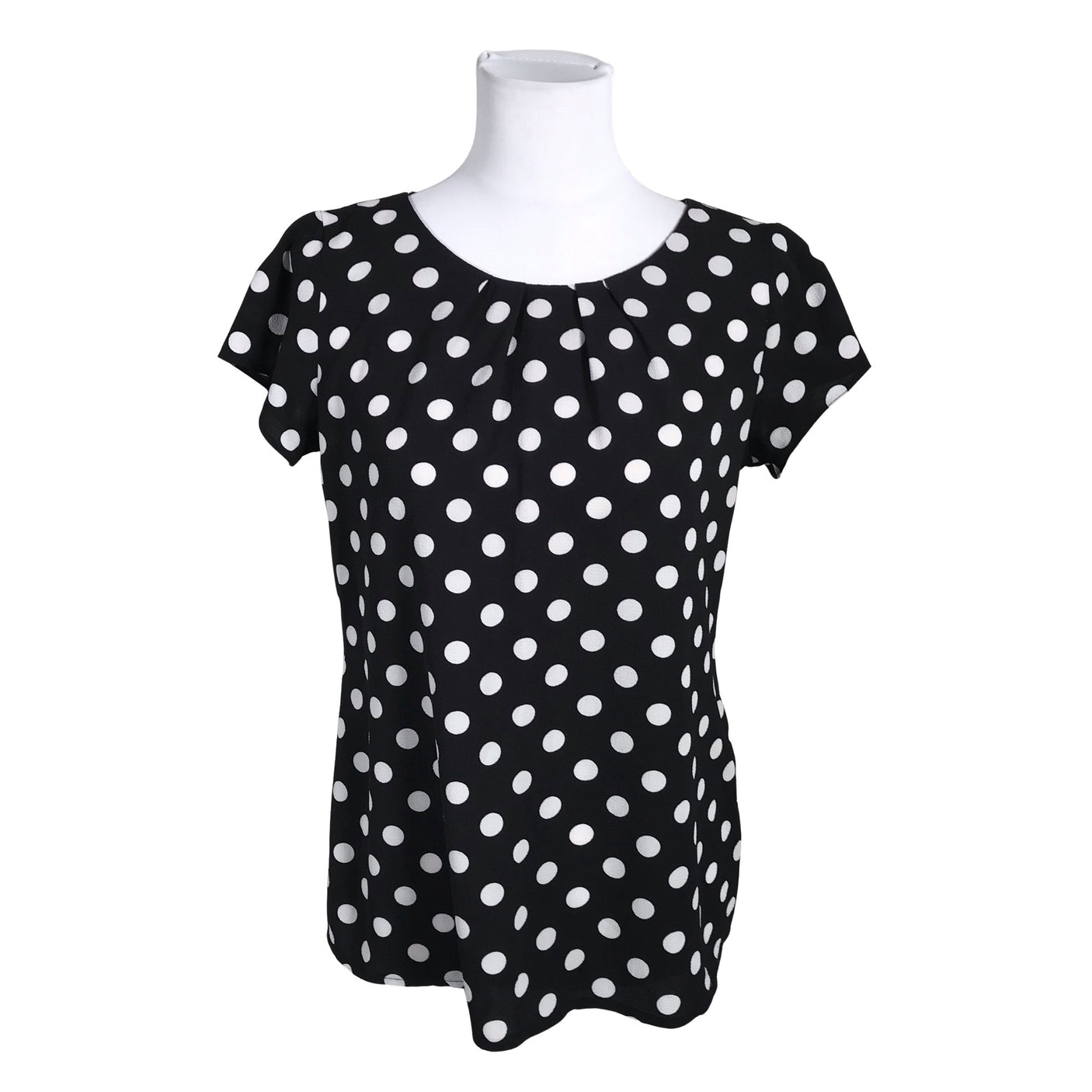 Unisex Wallis - Lühikeste käistega pluus, suurus 38 - Must (1)