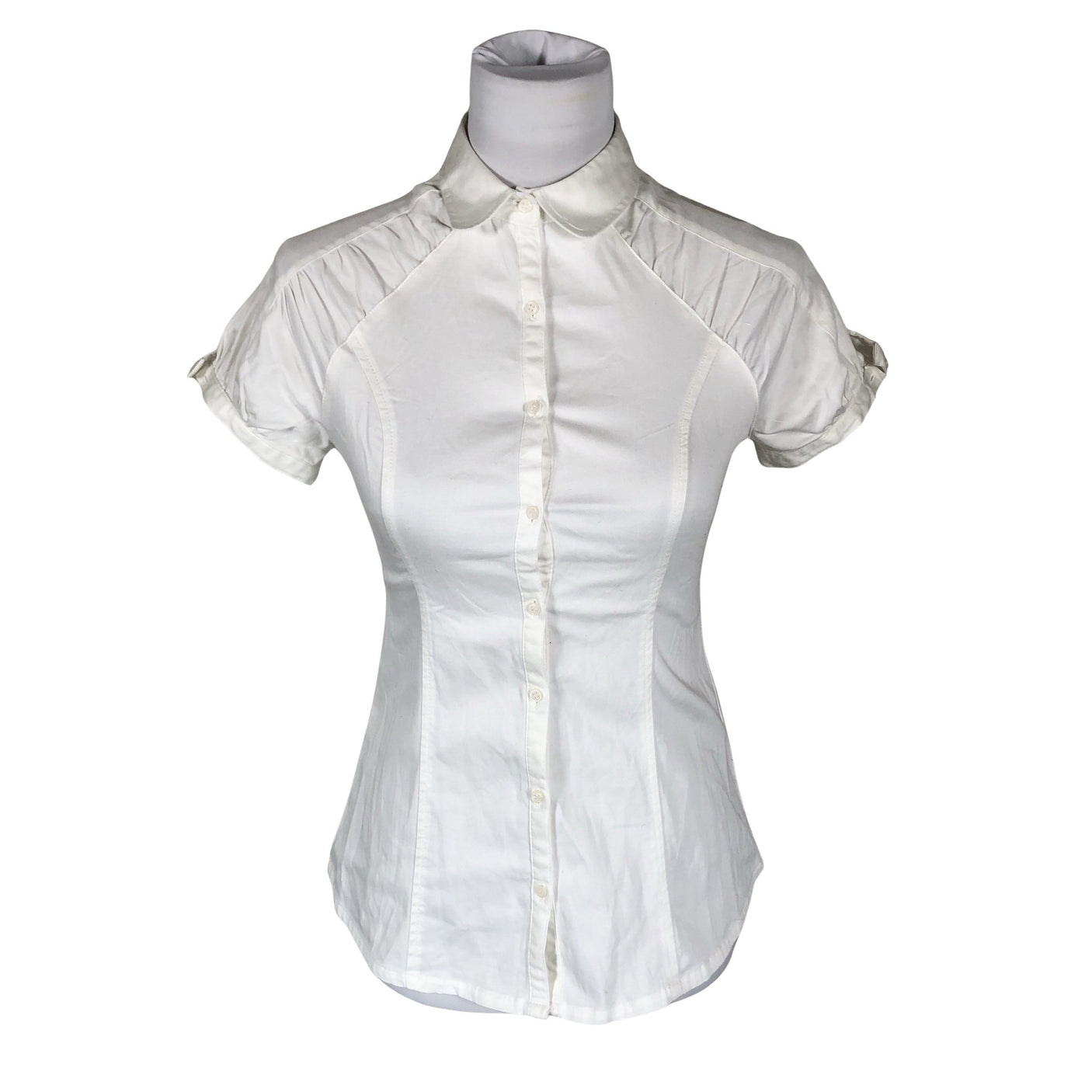 Unisex Christelle & Co - Lühikeste käistega pluus, suurus 34 - Valge (1)