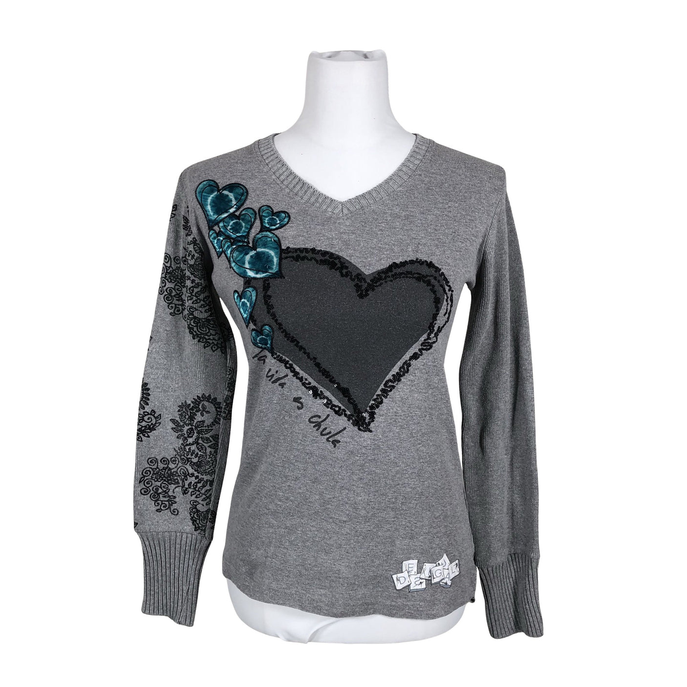 Unisex Desigual - Kampsun, suurus 38 - Hall (1)