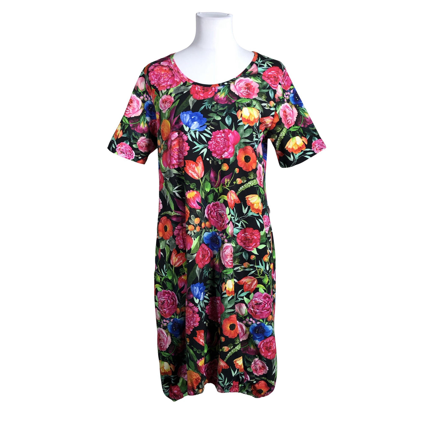 Unisex Taimi - Trikotaažist kleit, suurus 40 - Must (1)