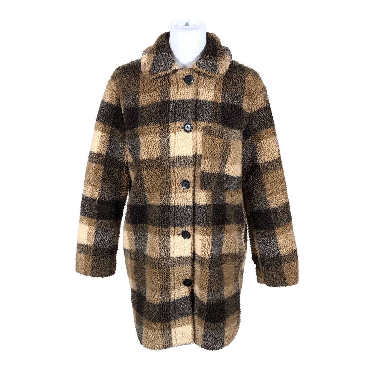 Unisex Esprit - Kunstkarusnahast mantel, suurus 36 - Pruun (1)