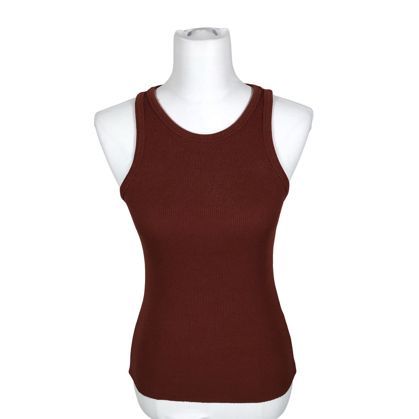 Unisex Oysho - Trikotaažist topp, suurus 36 - Veinipunane (2)