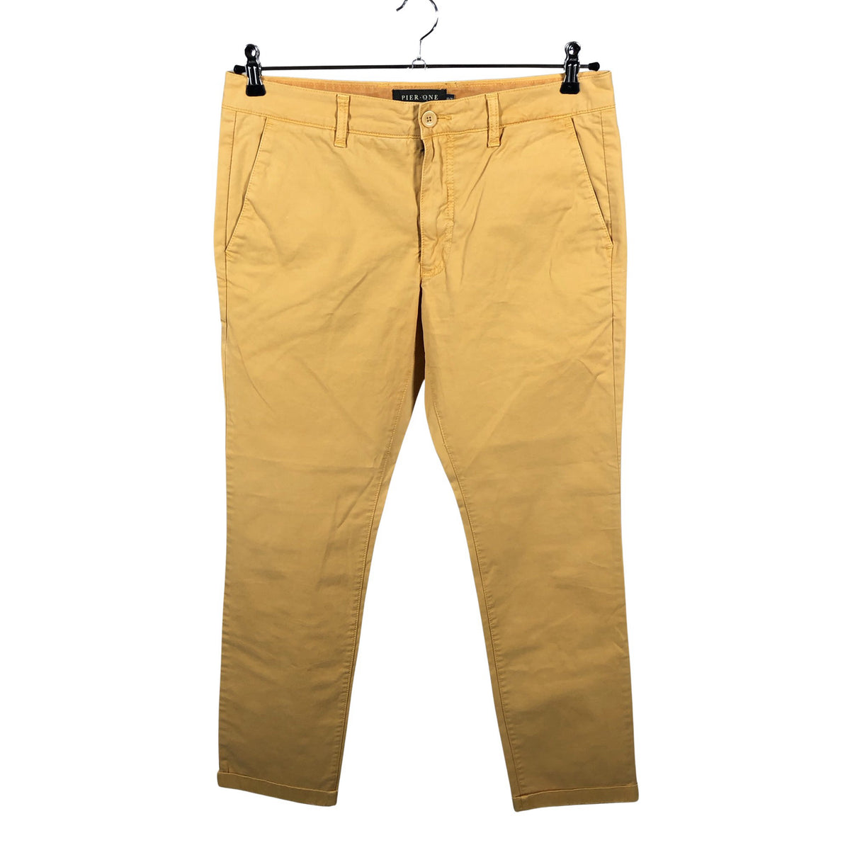 Unisex Pier One - Chino-püksid, suurus W33 - Kollane (1)