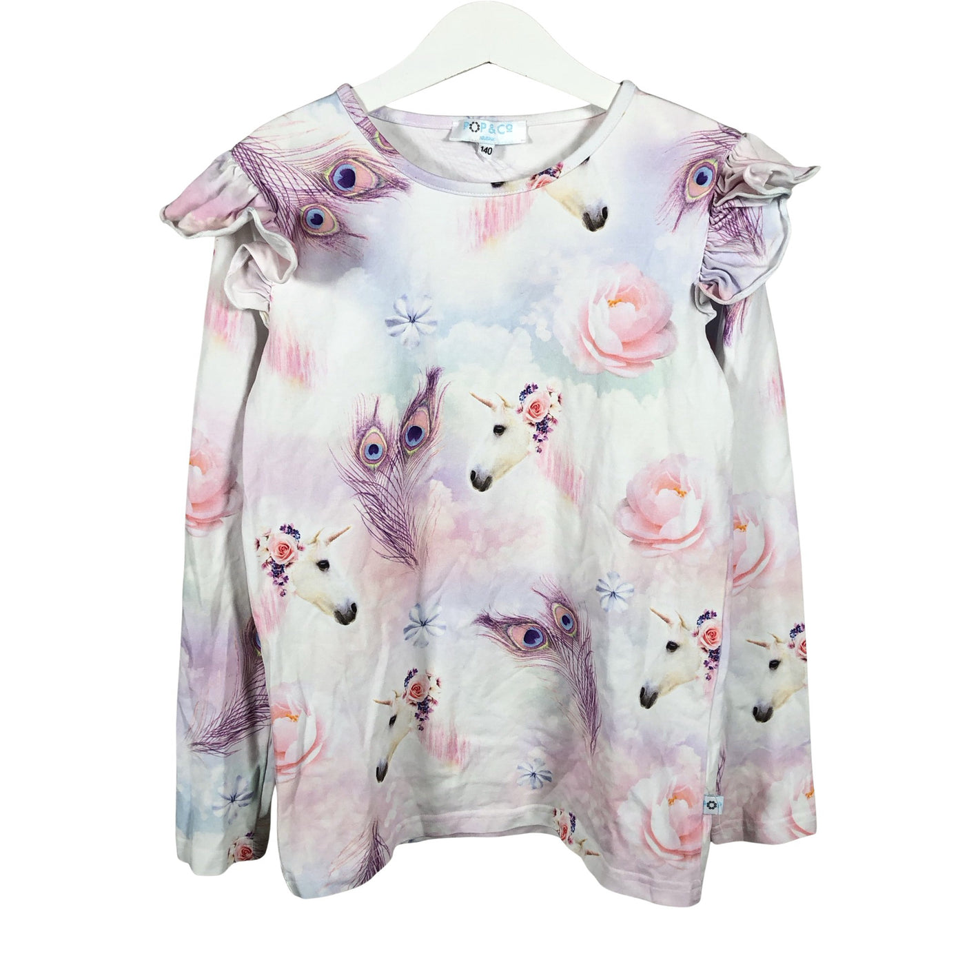Unisex Pop & Co Helsinki - Trikotaažist pluus, suurus 134 - 140 - Valge (1)