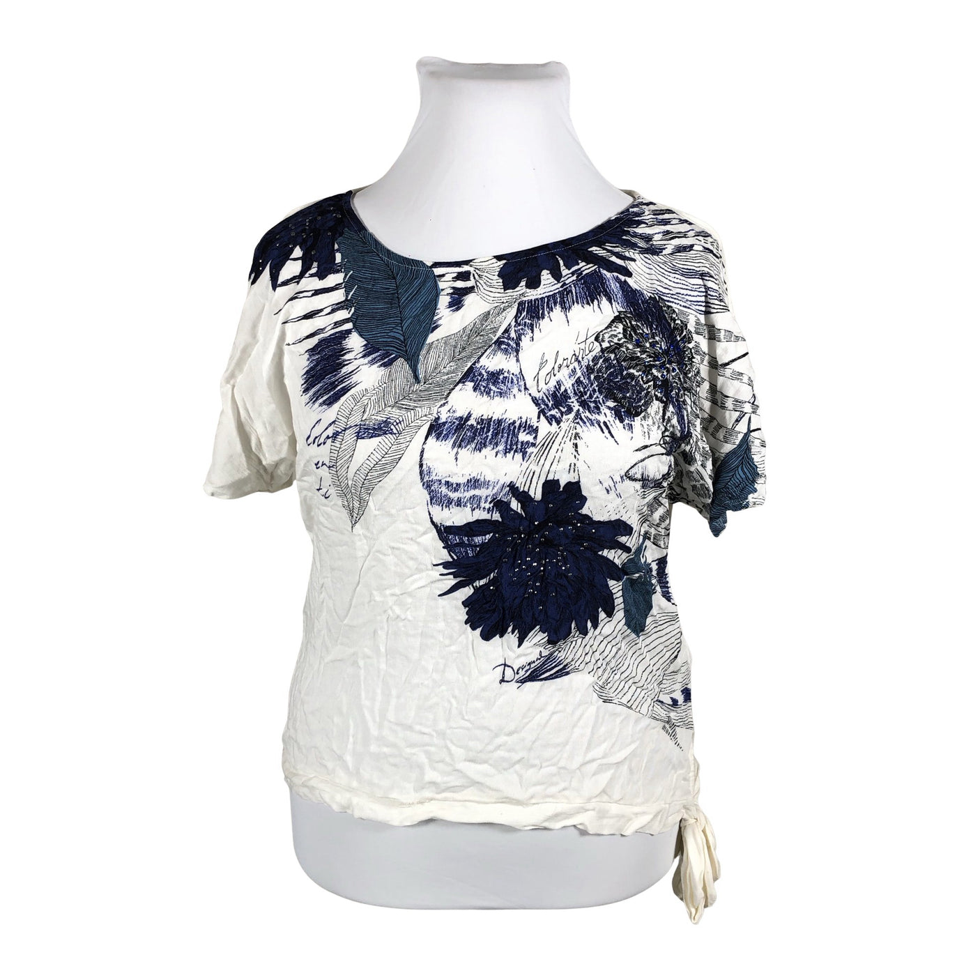 Unisex Desigual - Lühikeste käistega pluus, suurus 42 - Valge (1)