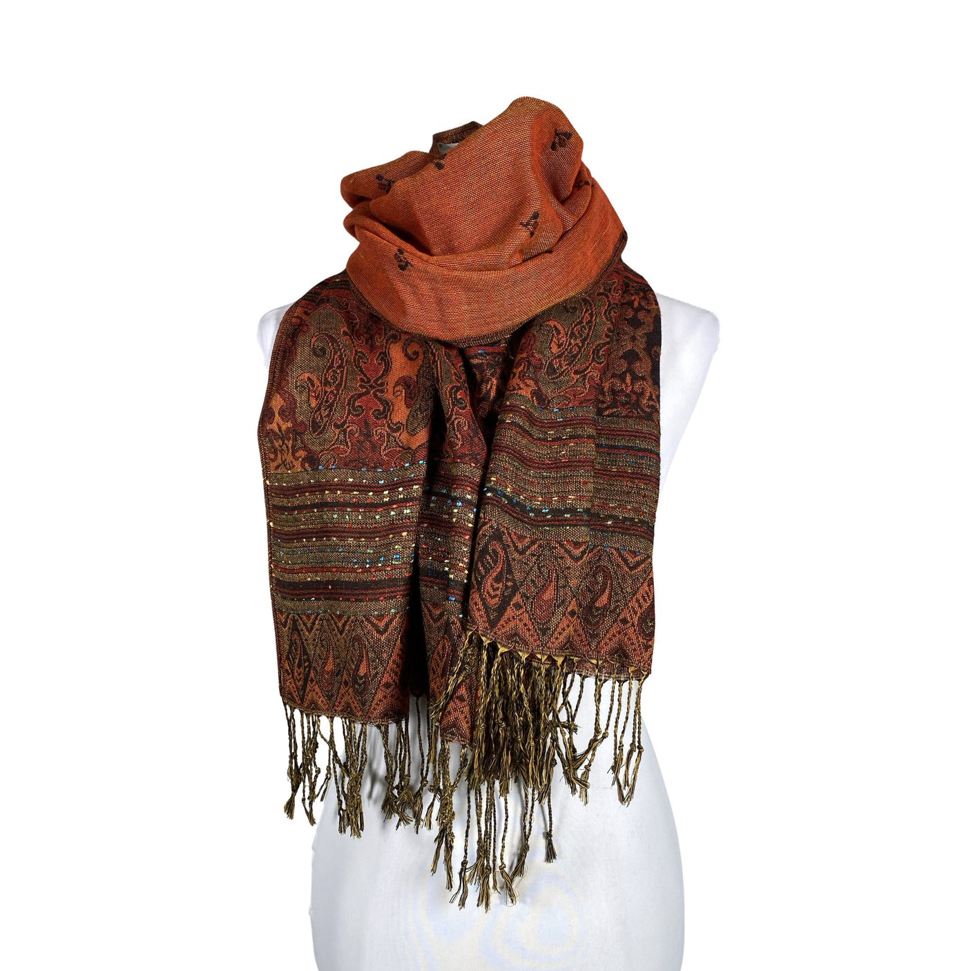 Unisex Pashmina - Õhuke sall, suurus Maxi - Oranž (1)