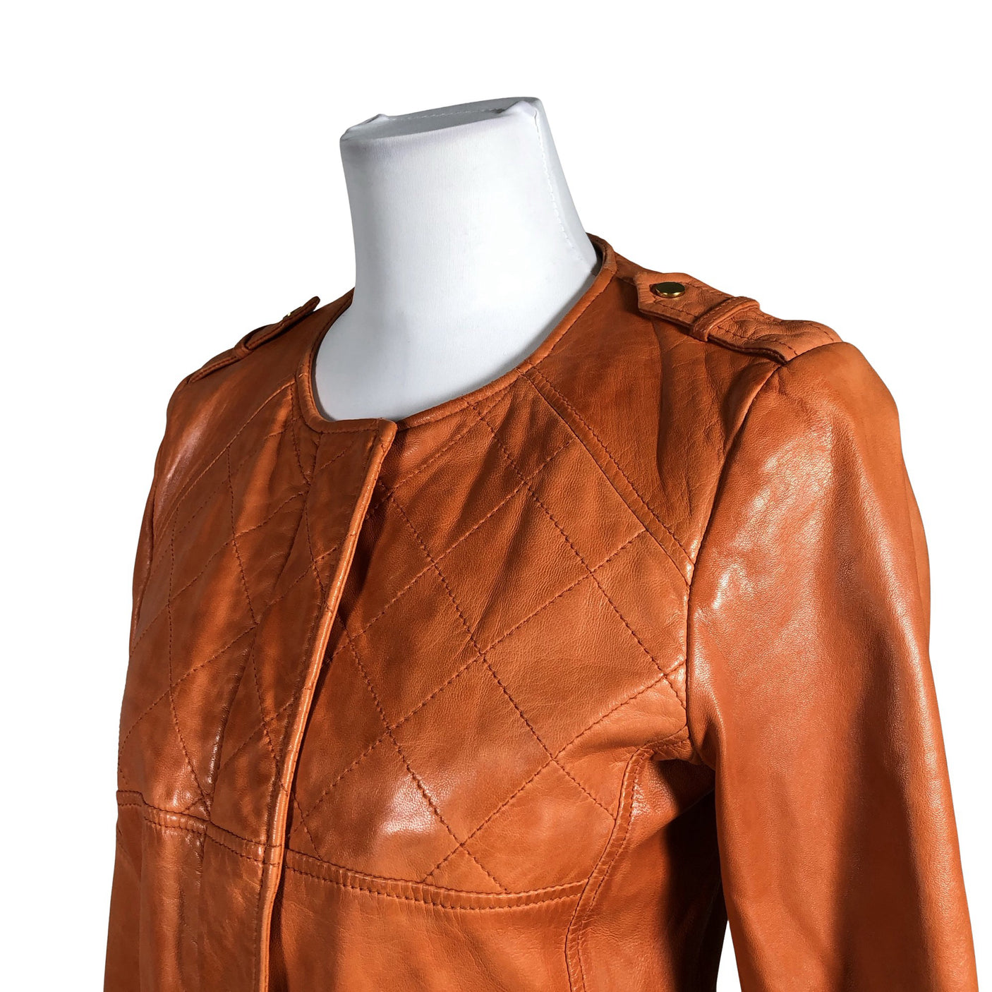Unisex Massimo Dutti - Nahktagi, suurus 38 - Oranž (2)