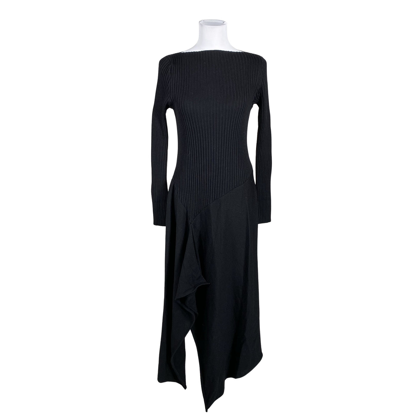 Unisex Muotikuu - Kootud kleit, suurus 40 - Must (1)