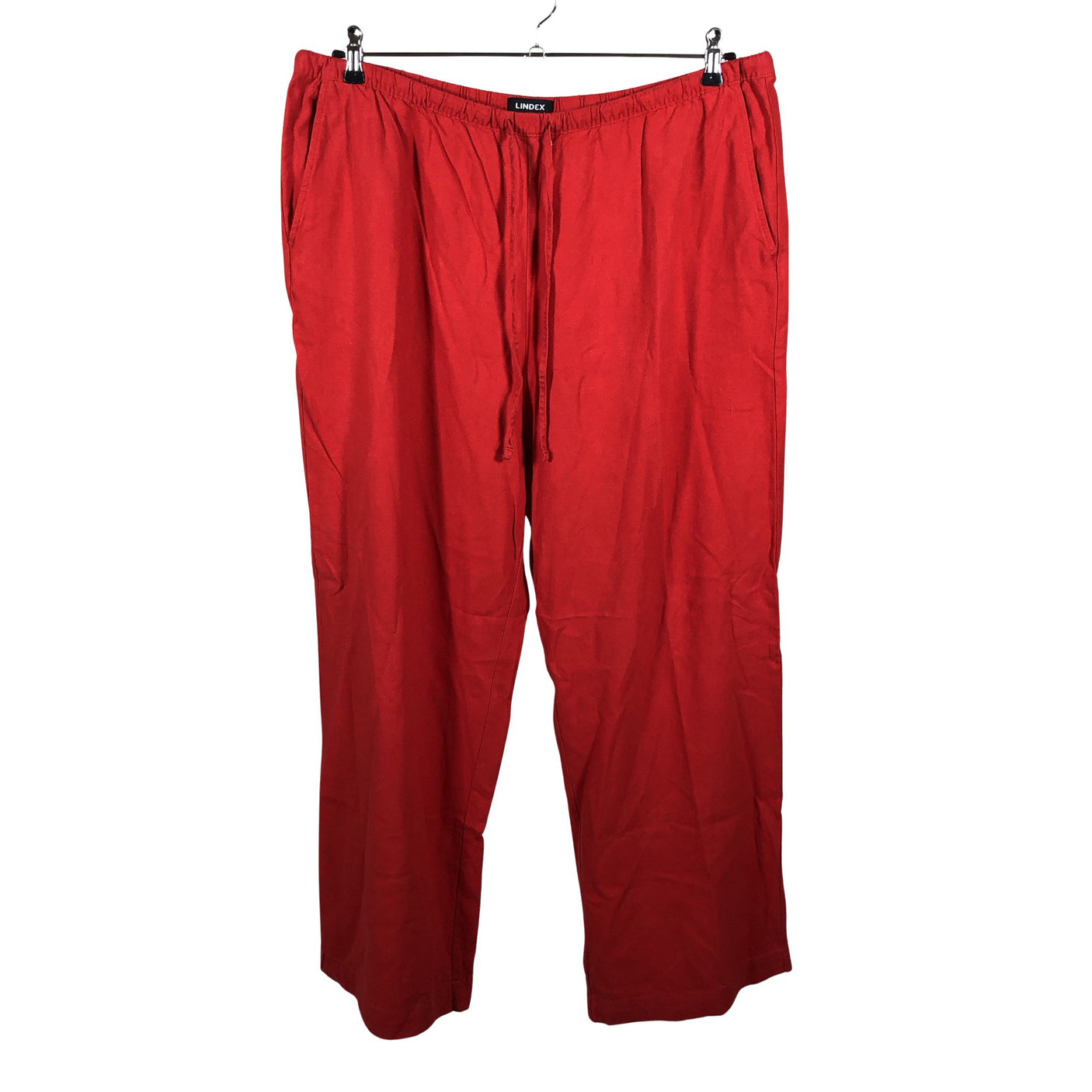 Unisex Lindex - Mittevenivad püksid, suurus 48 - Punane (1)