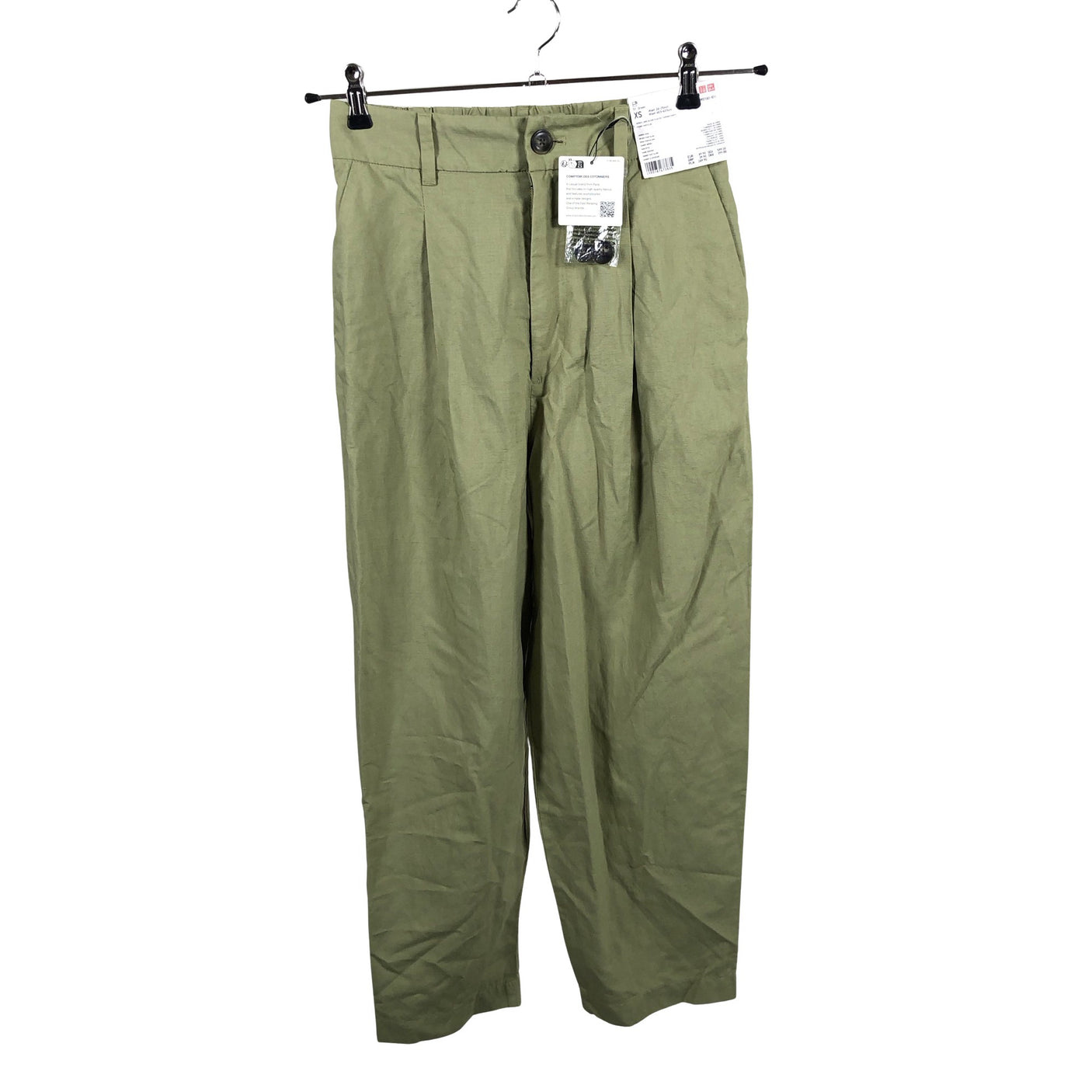 Unisex Uniqlo - Mittevenivad püksid, suurus 34 - Roheline (1)