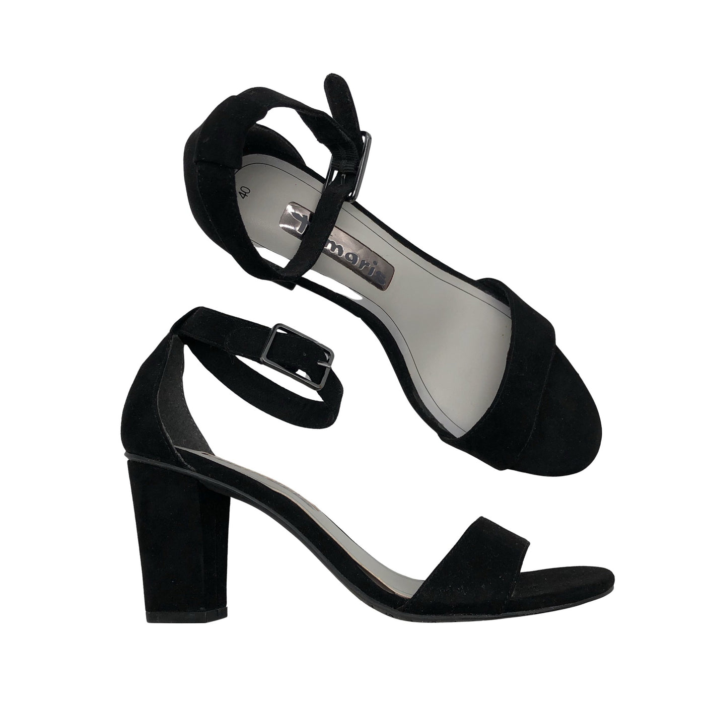 Unisex Tamaris - Kontsaga rihmikud, suurus 40 - Must (1)