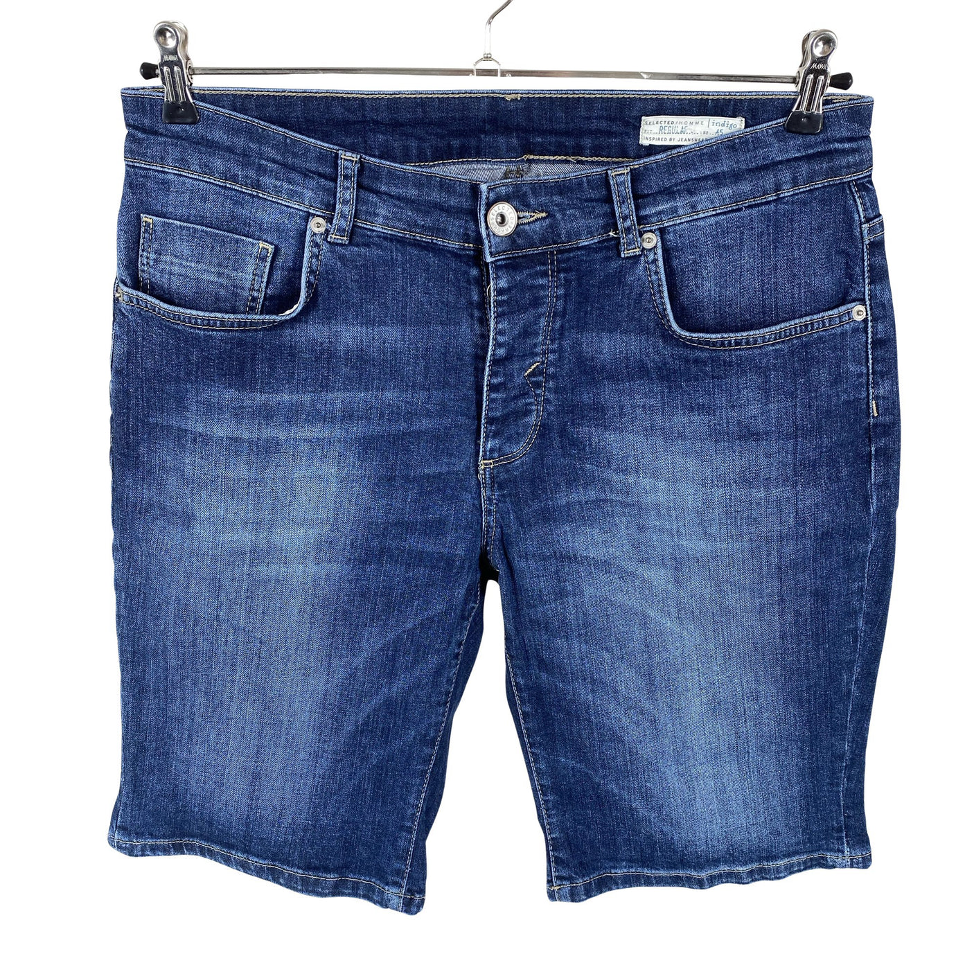 Unisex Selected - Teksast lühikesed püksid, suurus M - Sinine (1)