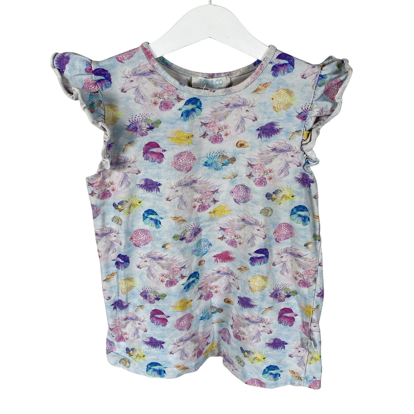 Unisex Pop & Co Helsinki - Trikotaažist topp, suurus 134 - 140 - Hall (1)