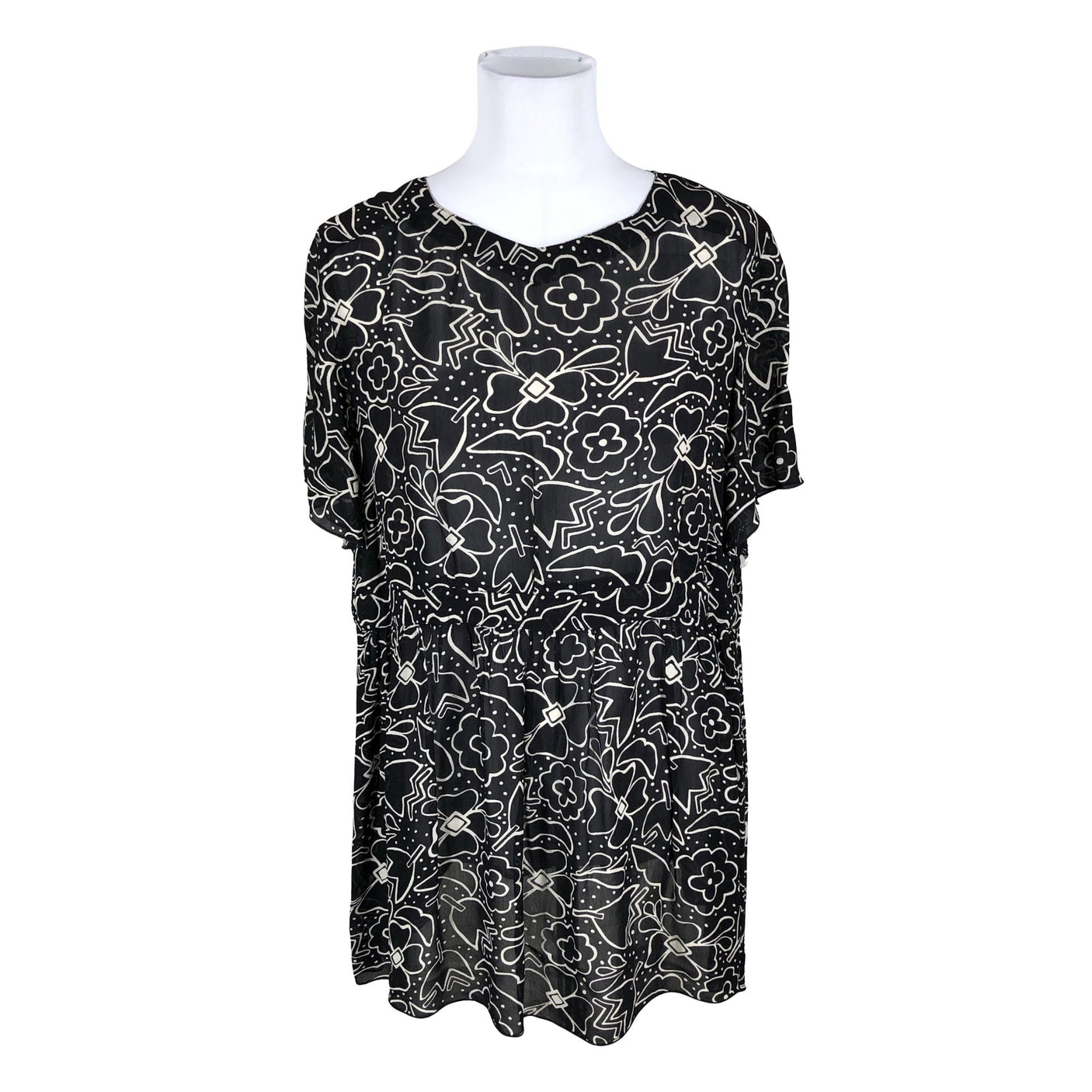 Unisex Gudrun Sjöden - Lühikeste käistega pluus, suurus 40 - Must (1)