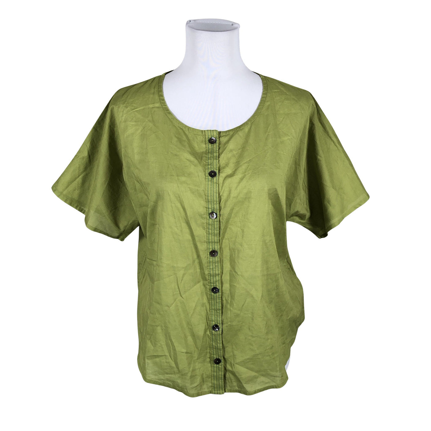 Unisex Gudrun Sjöden - Lühikeste käistega pluus, suurus 40 - Roheline (1)