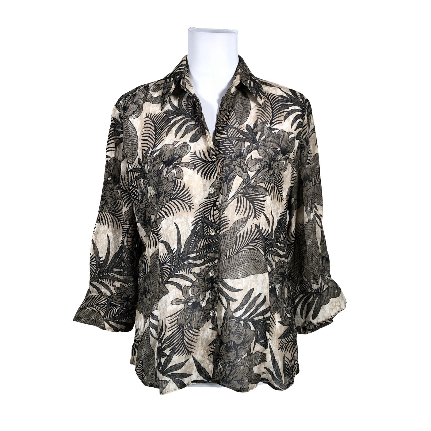 Unisex Gerry Weber - Lühikeste käistega pluus, suurus 40 - Pruun (1)