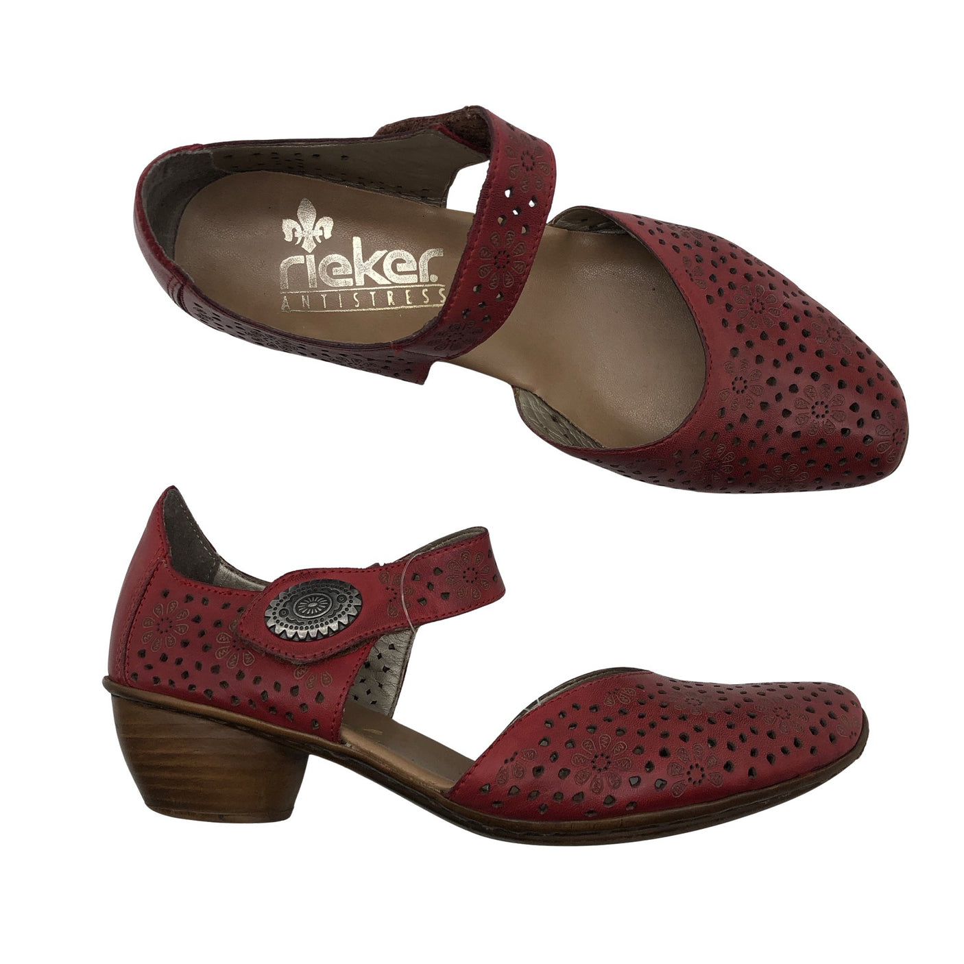 Unisex Rieker - Kontsaga rihmikud, suurus 37 - Punane (1)