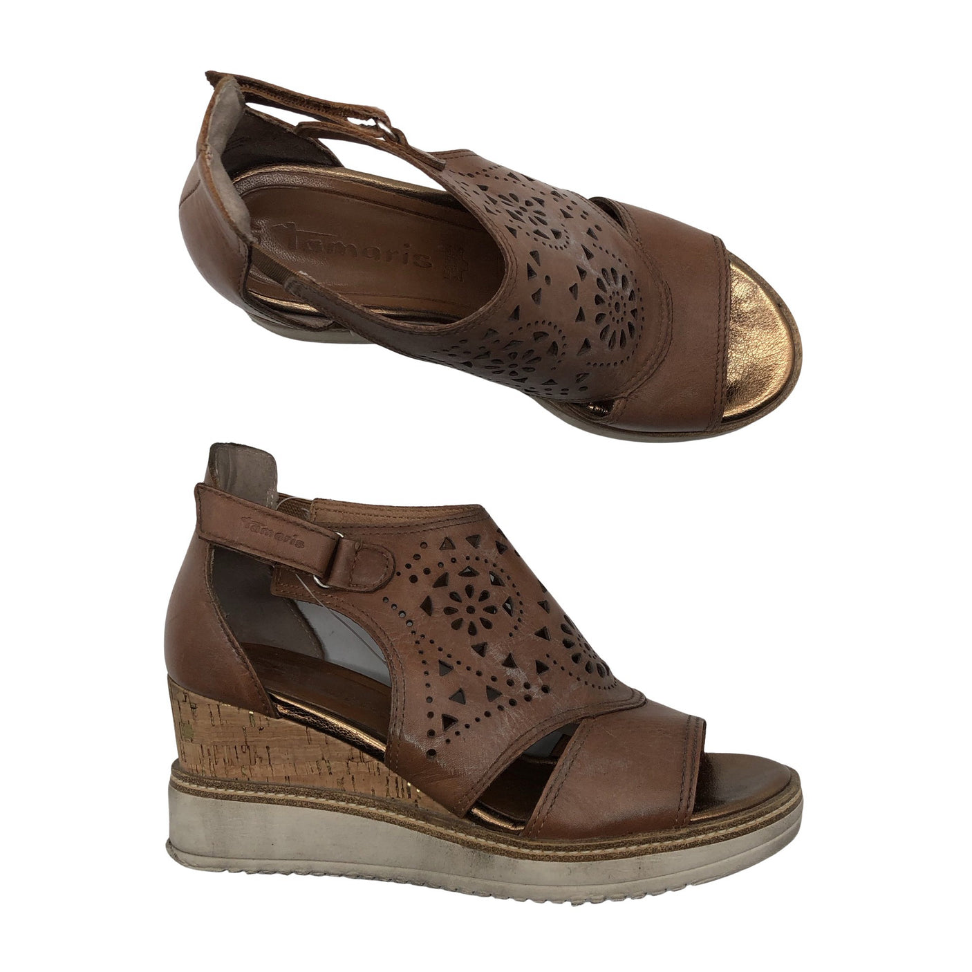 Unisex Tamaris - Kiilkontsaga rihmikud, suurus 37 - Pruun (2)