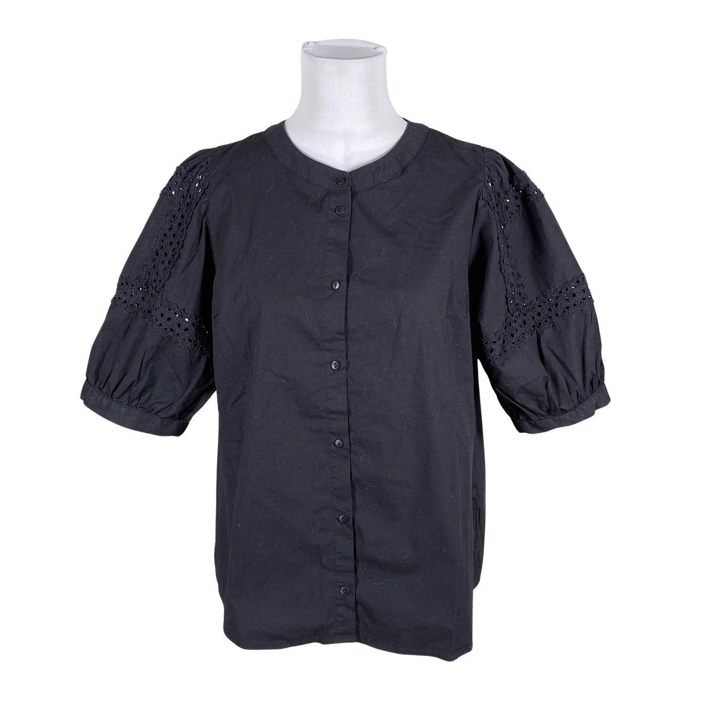 Unisex MSCH Copenhagen - Lühikeste käistega pluus, suurus 38 - Must (1)