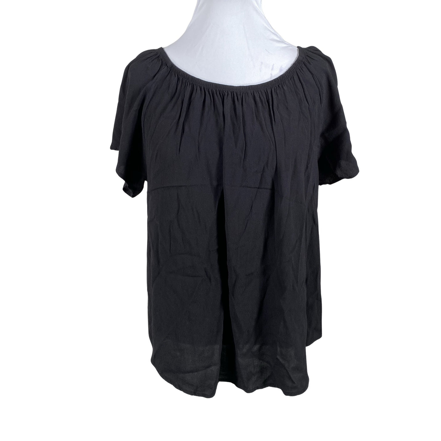 Unisex Zizzi - Lühikeste käistega pluus, suurus 46 - Must (1)