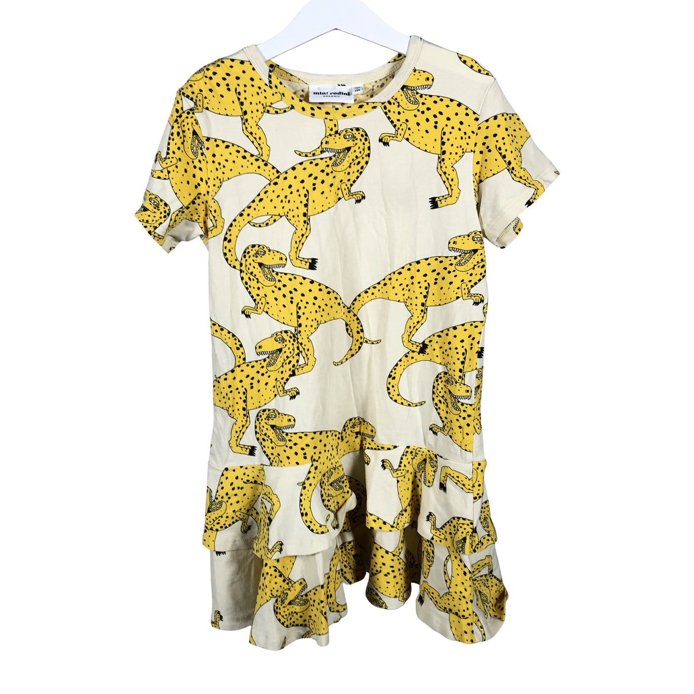 Unisex Mini Rodini - Trikotaažist kleit, suurus 128 - 134 - Kollane (1)