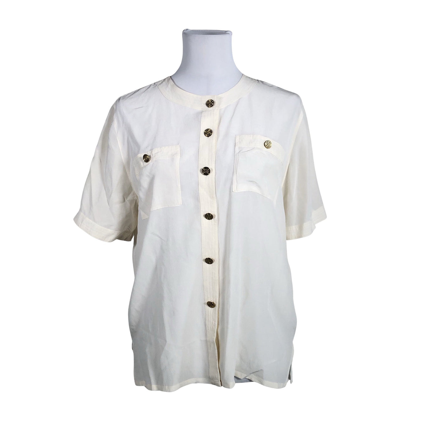 Unisex Stockmann Silk - Lühikeste käistega pluus, suurus 40 - Looduslik valge (1)