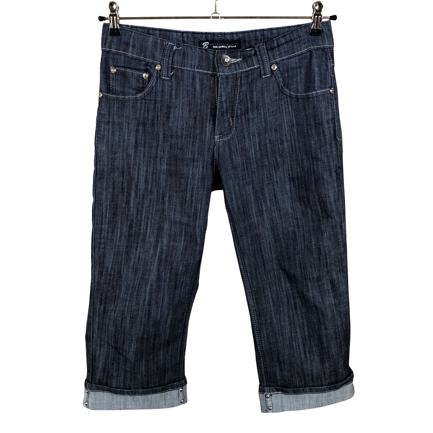 Unisex Big Spade Jeans - Teksast poolpikad püksid, suurus 38 - Sinine (1)
