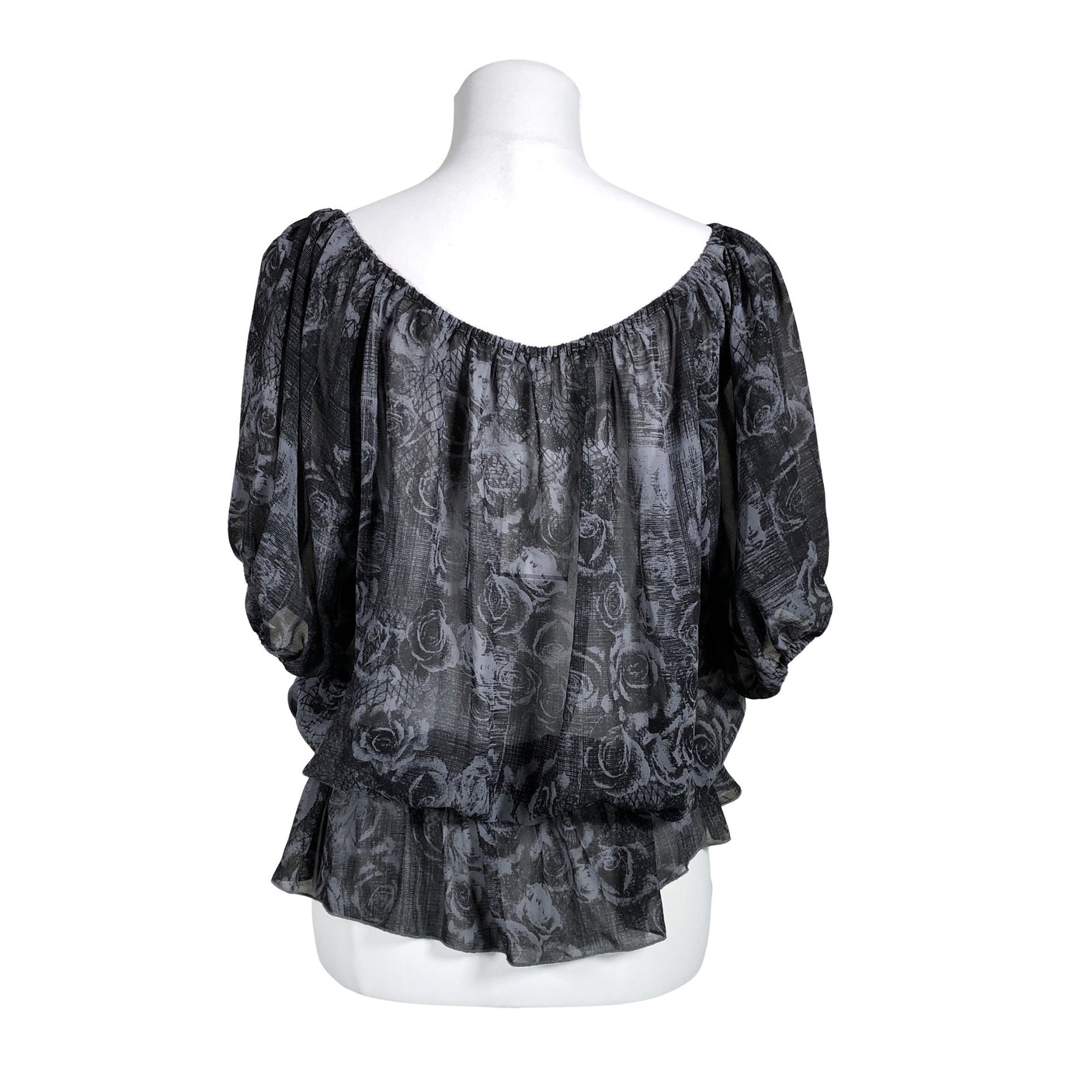 Unisex Guess - Lühikeste käistega pluus, suurus 34 - Hall (2)