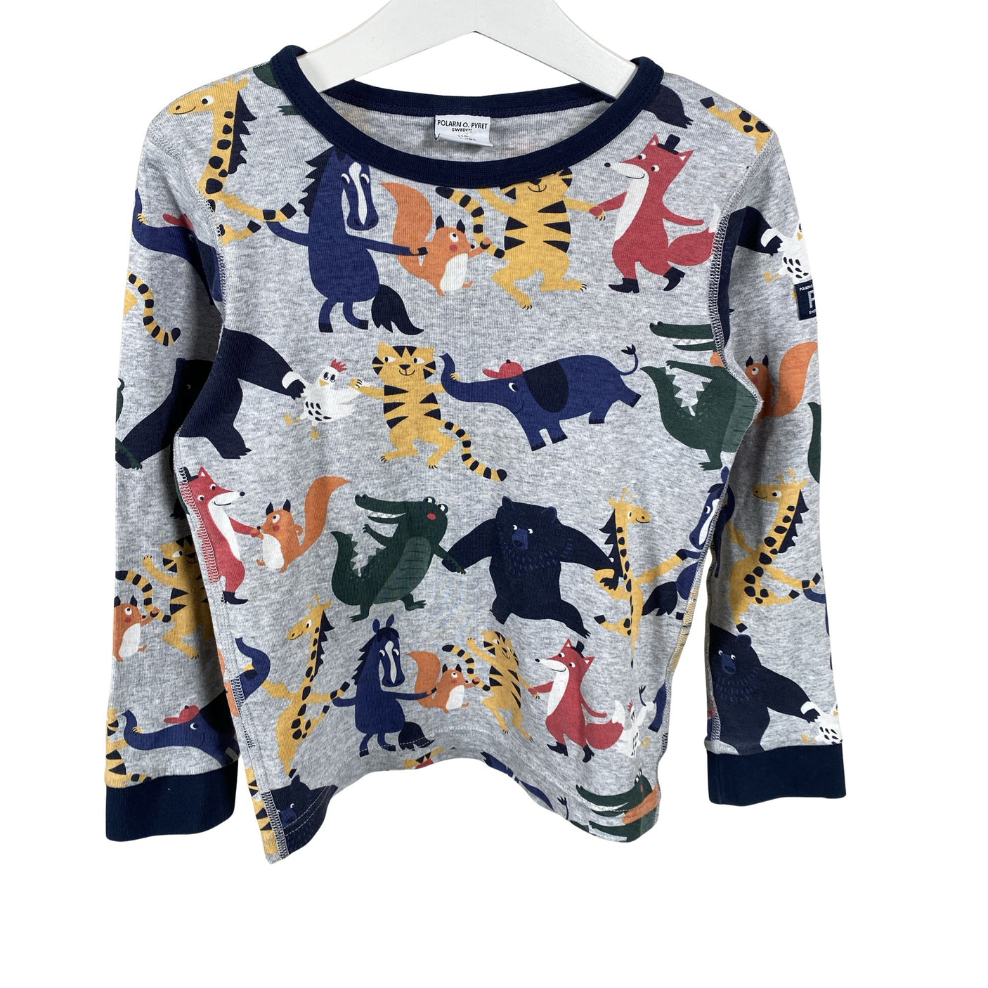 Unisex Polarn O. Pyret - Trikotaažist pluus, suurus 110 - 116 - Hall (1)