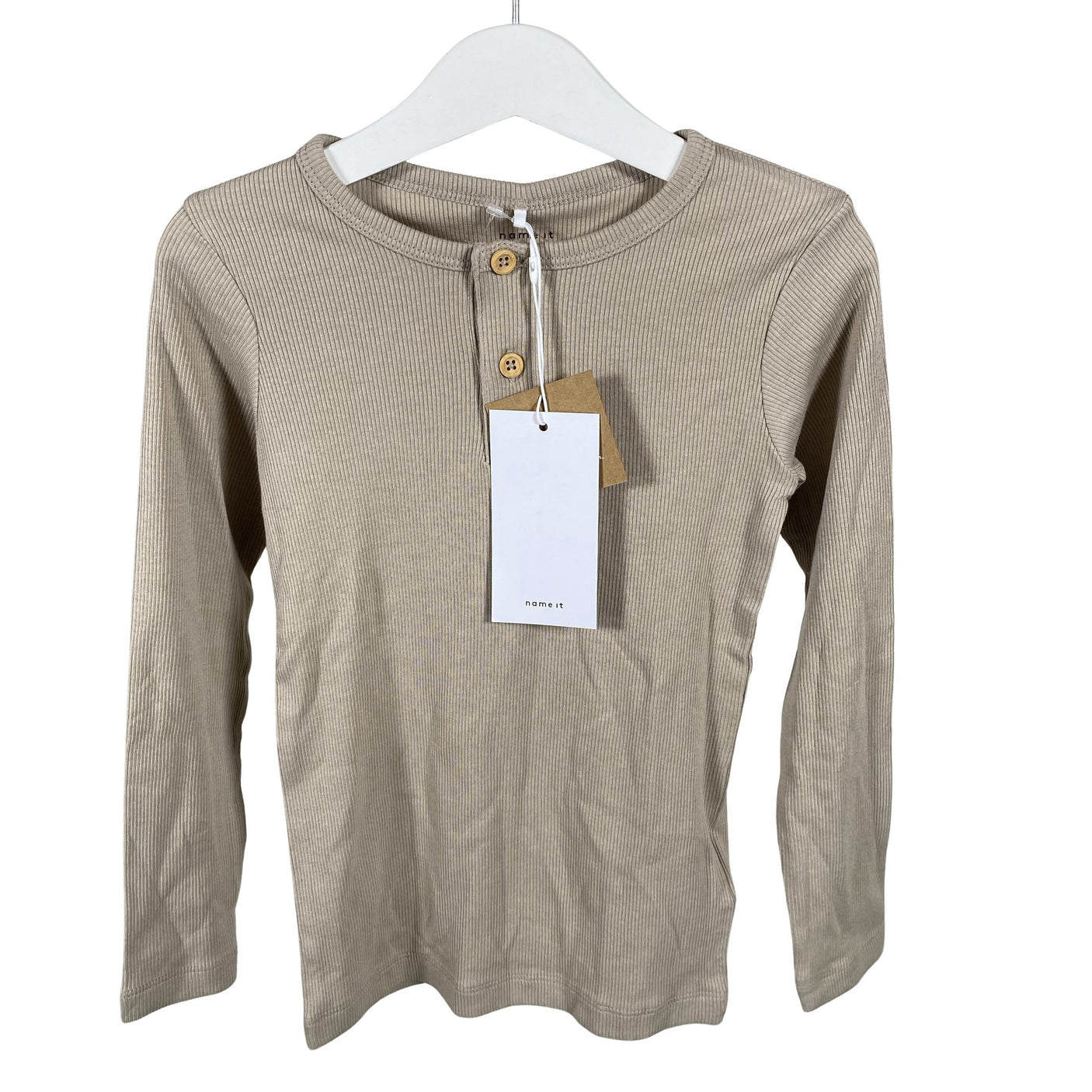 Unisex Name It - Trikotaažist pluus, suurus 110 - 116 - Beige (1)